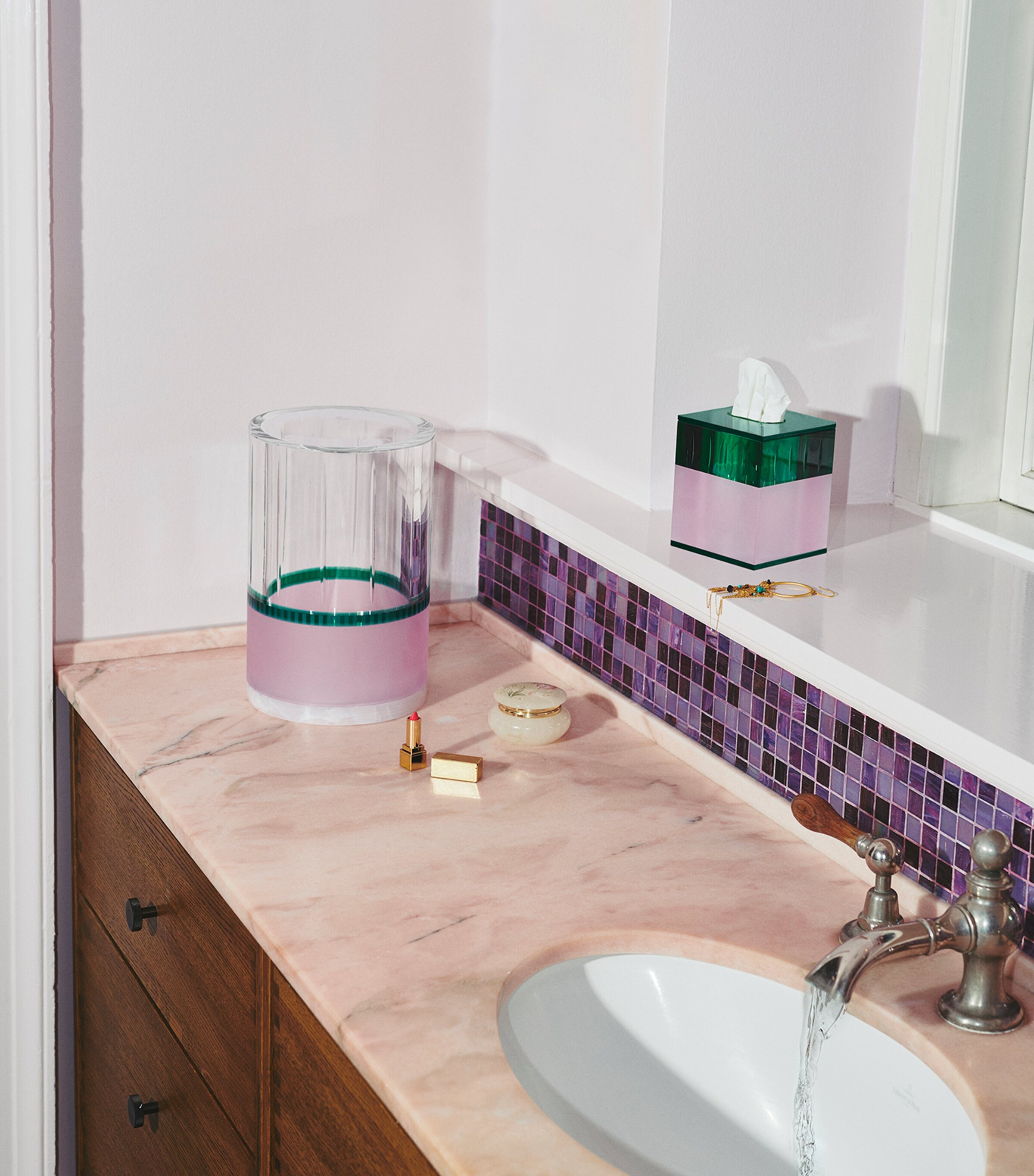 Au Revoir Waste Bin PINK Image 2