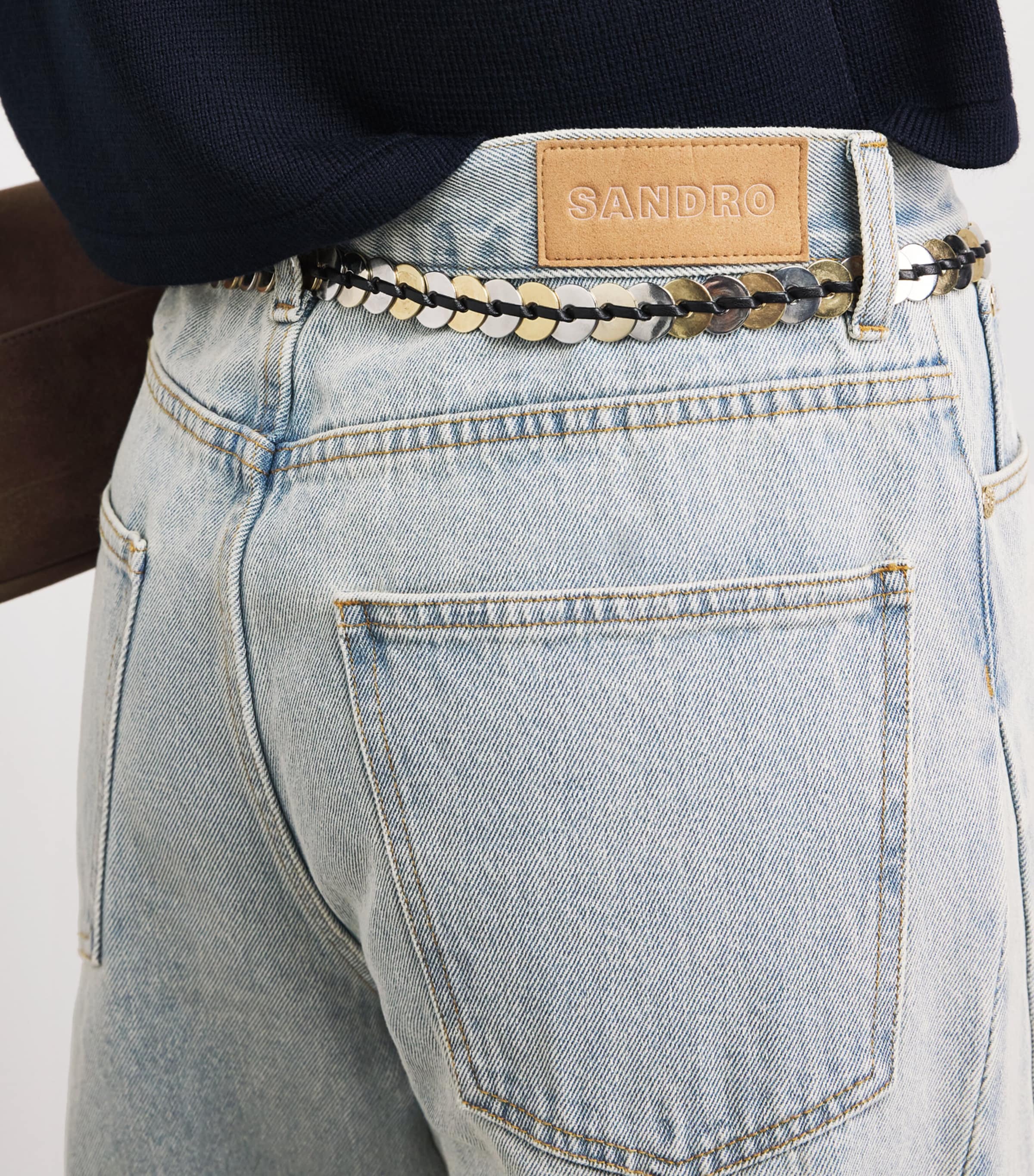 Sandro Paris Womens Barrel Jeans Light Bu Jean Image 3