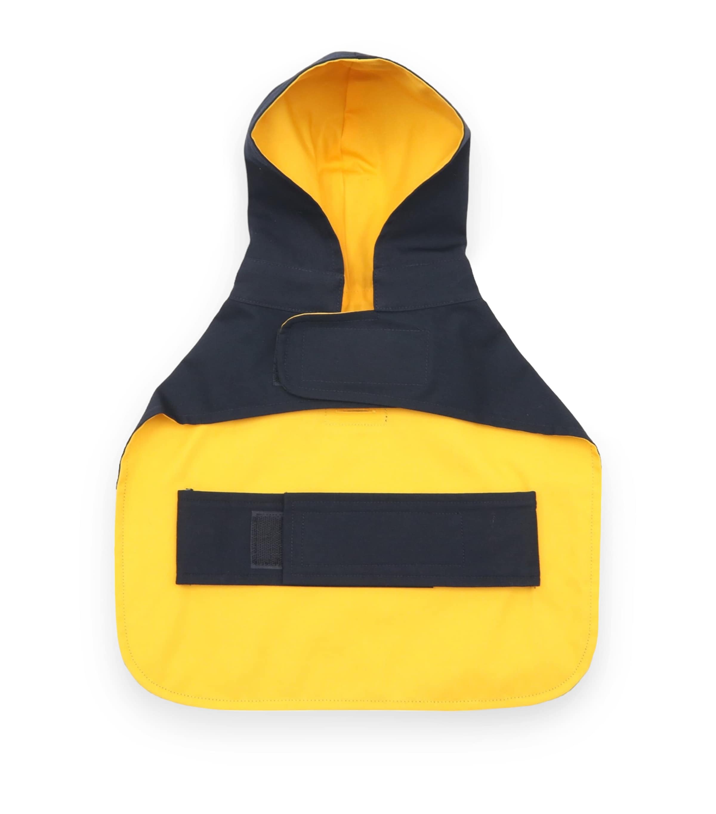 Canvas Hooded Polo Dog Raincoat (XS) NAVY/GOLD BUGLE Image 2
