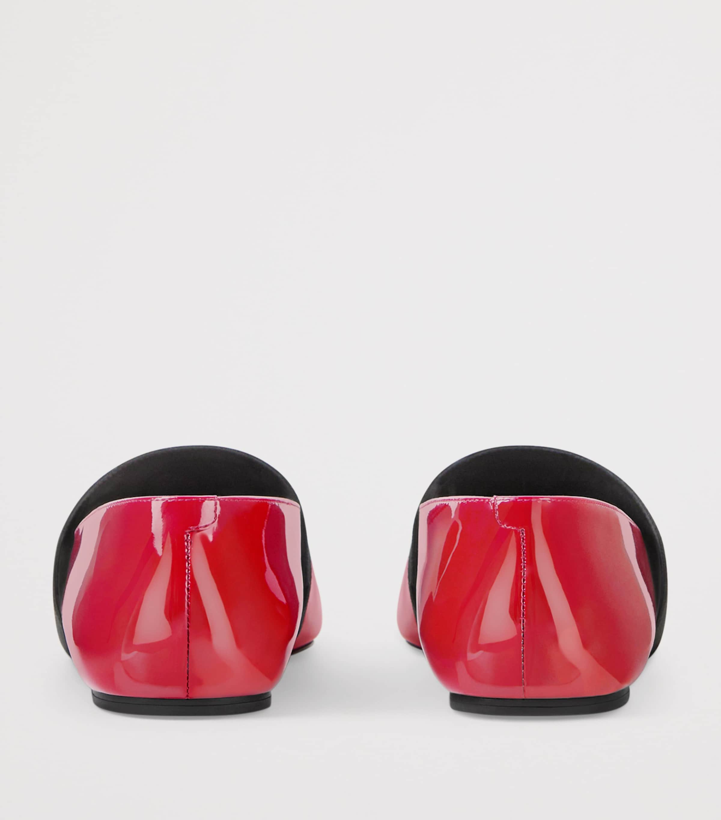 Leather Squared Toe Ballet Flats DEEP RED Image 6