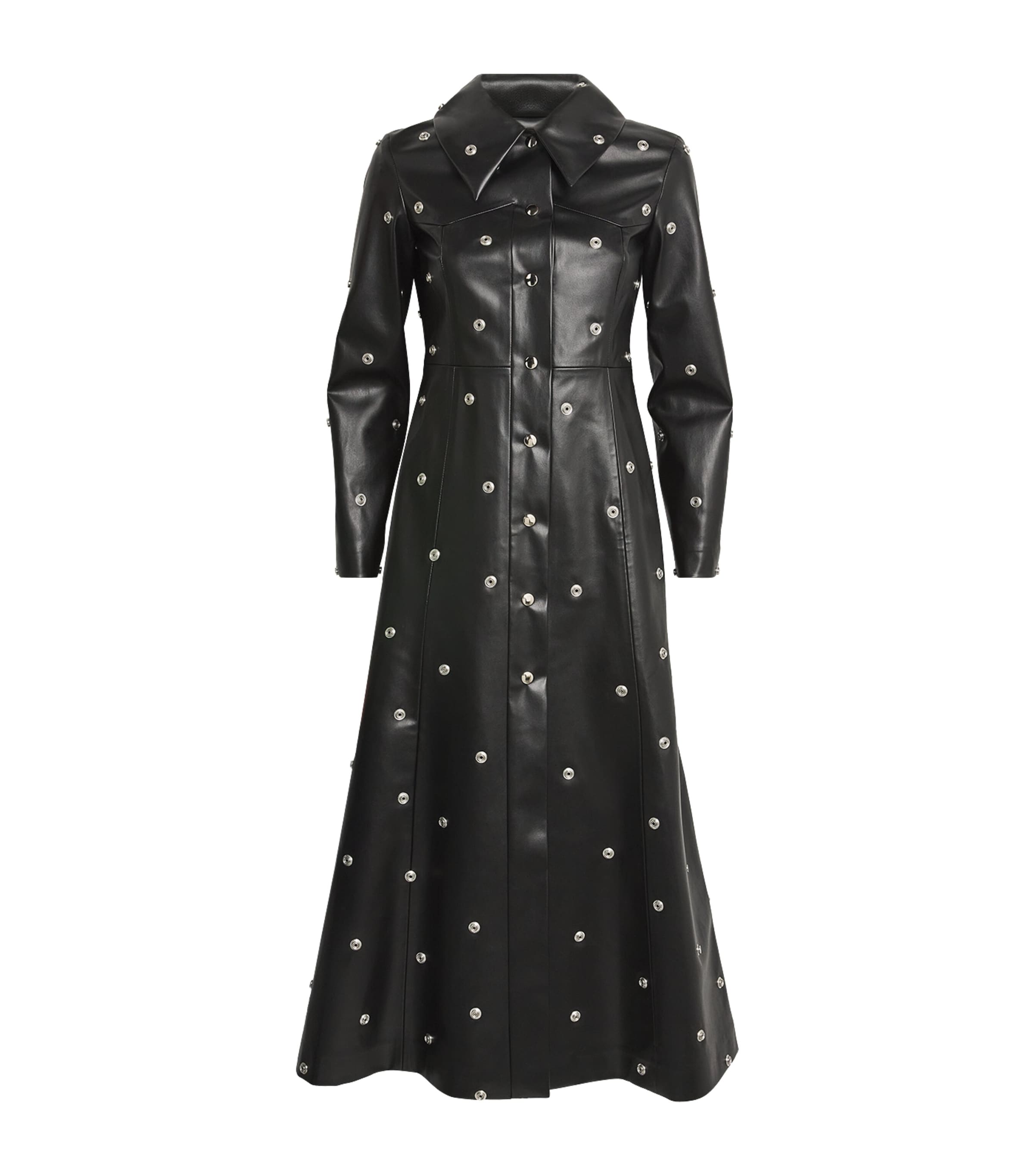 A.W.A.K.E. FAUX LEATHER STUDDED COAT 
