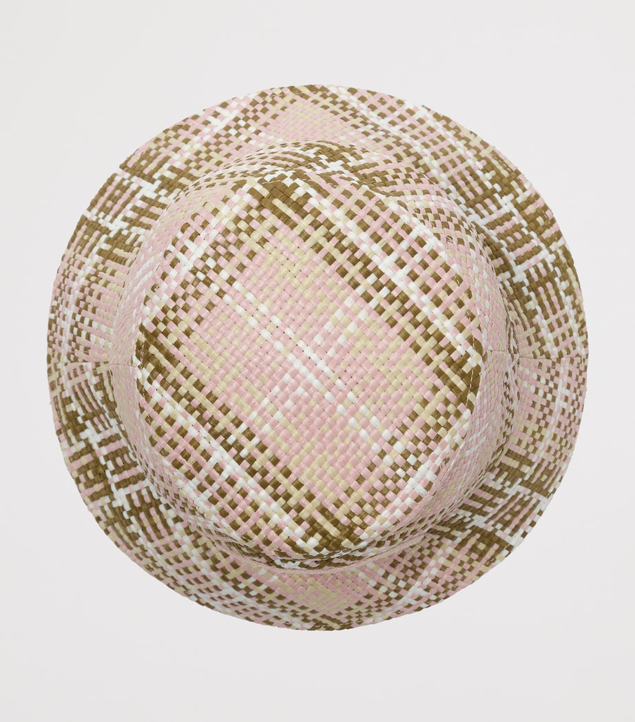 Burberry Raffia Knight Stamp Bucket Hat Mallow Pink Ip Check Image 2