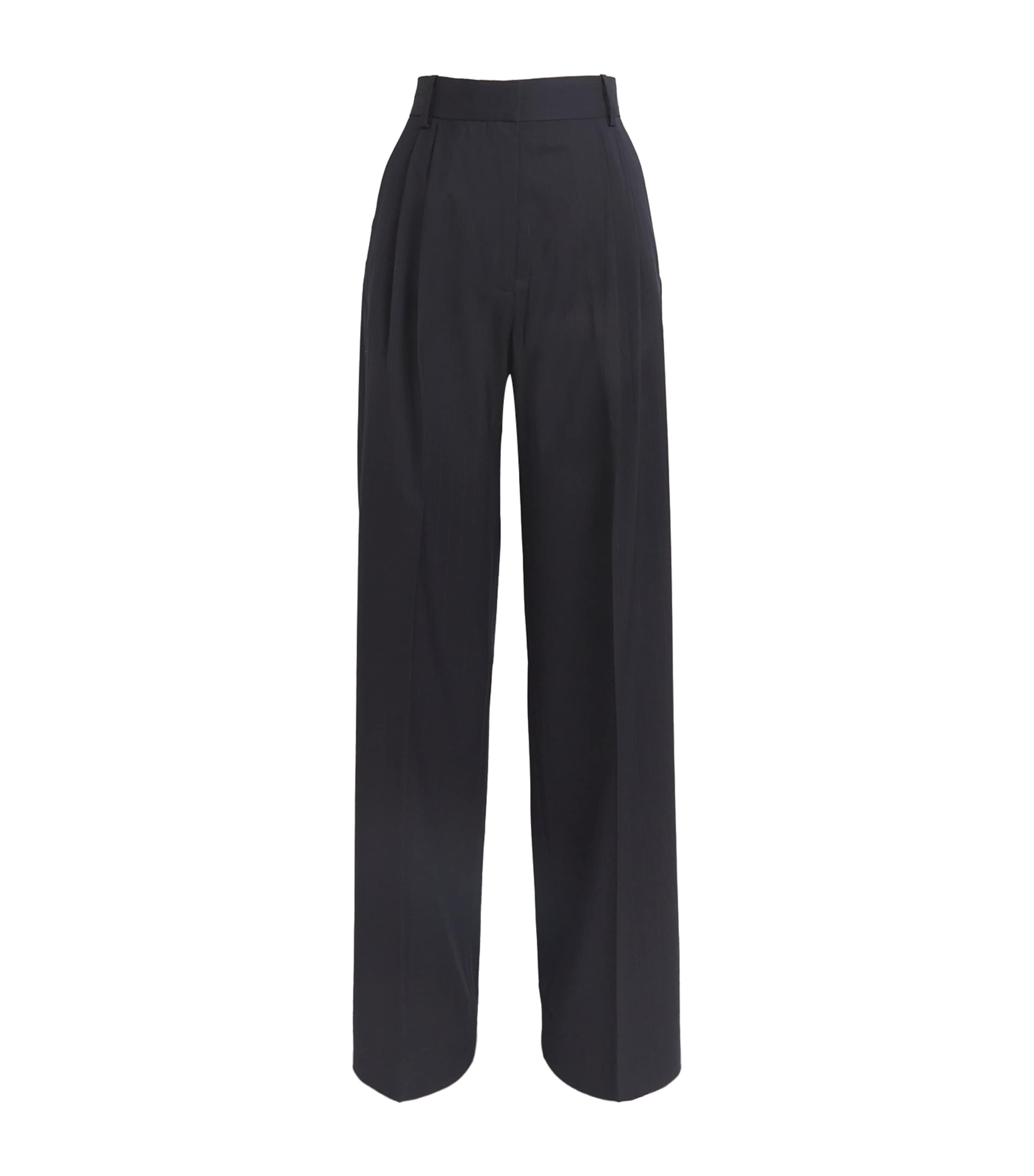 Rohe Pleated Wide-leg Trousers In Black