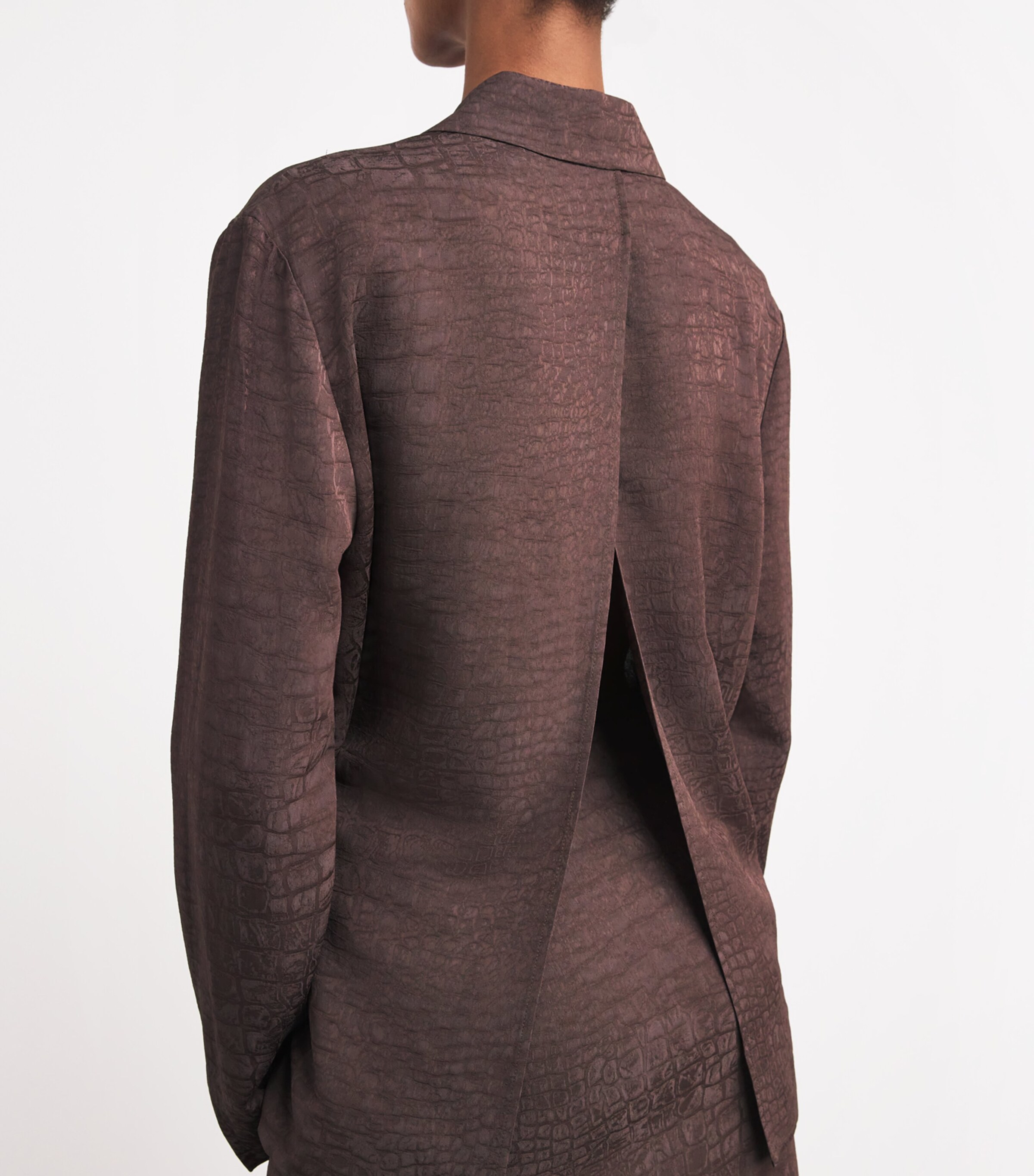 Croc-Effect Monogram Shirt 8CP CROCO BROWN Image 6