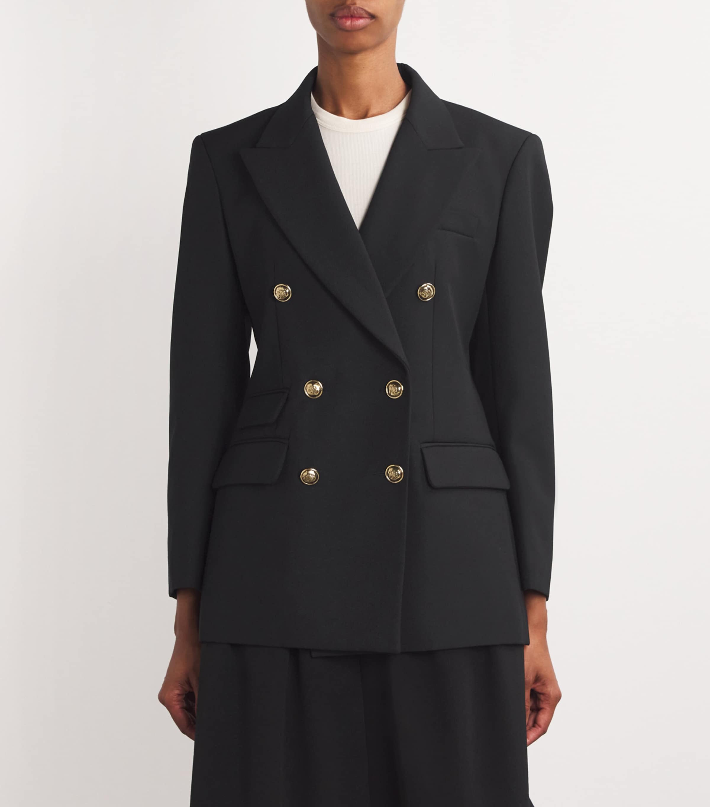 Virgin Wool-Blend Blazer BLACK Image 3