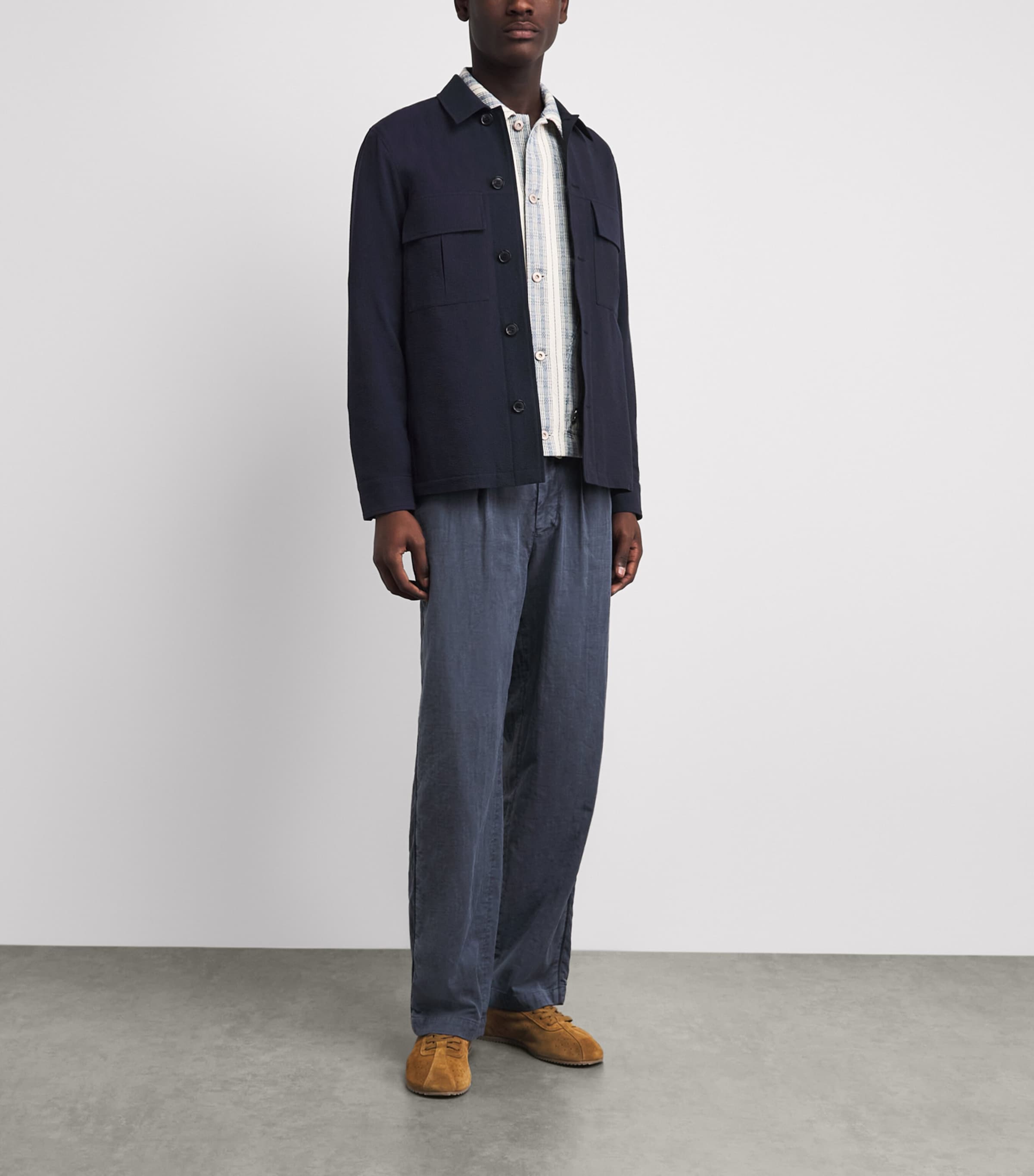 Paul Smith Mens Seersucker Twin-Pocket Overshirt Image 2
