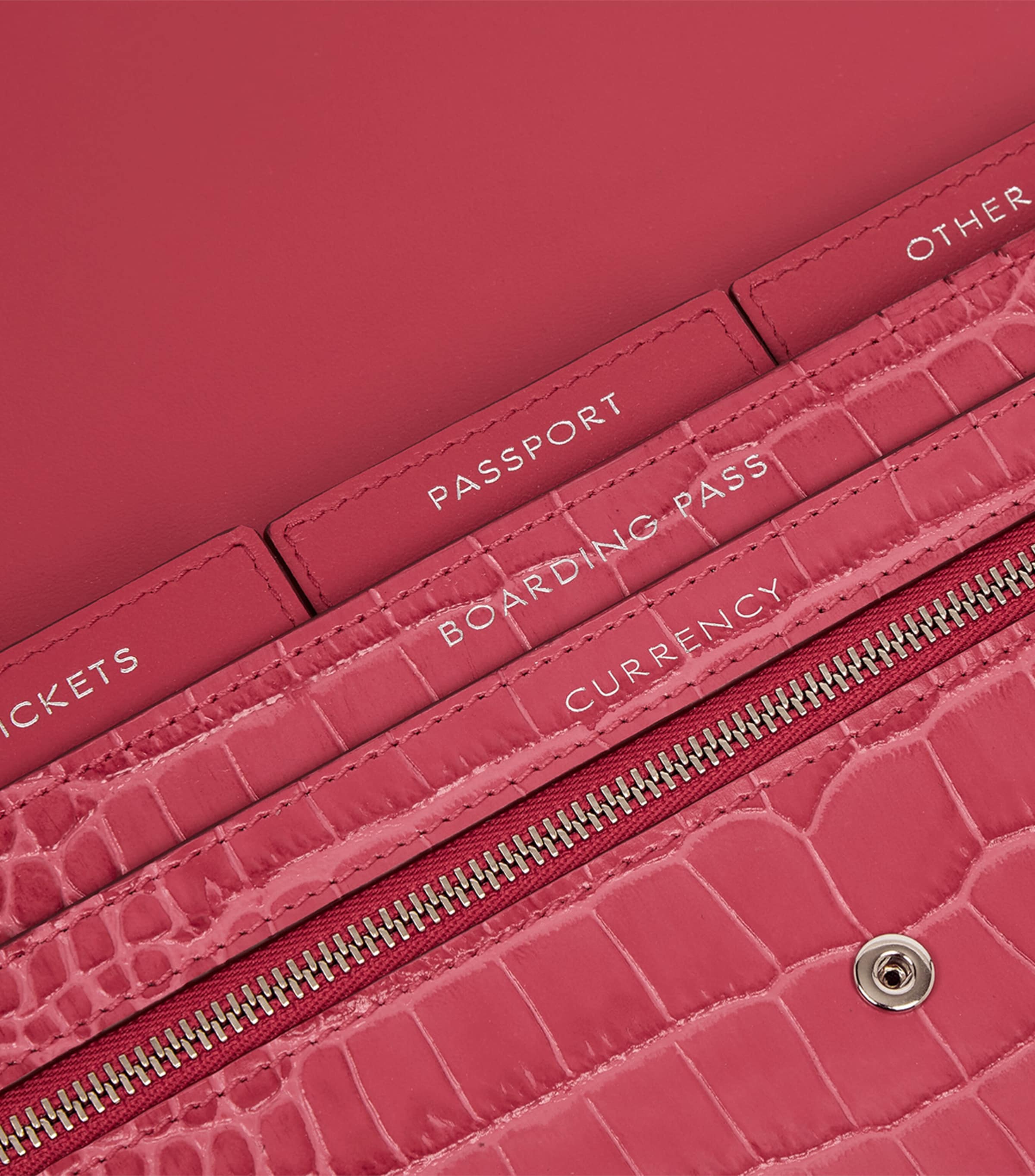 Leather Mara Marshall Travel Wallet RASPBERRY Image 5