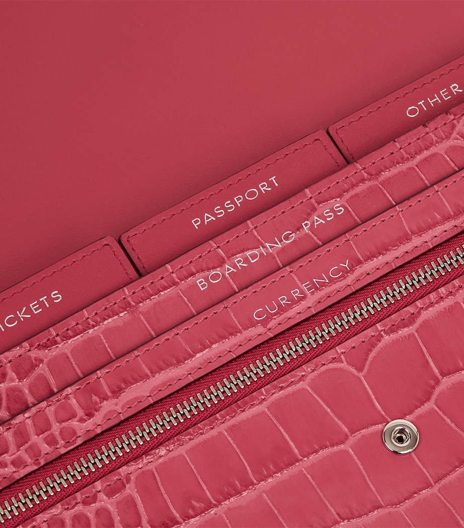 Leather Mara Marshall Travel Wallet RASPBERRY Image 5