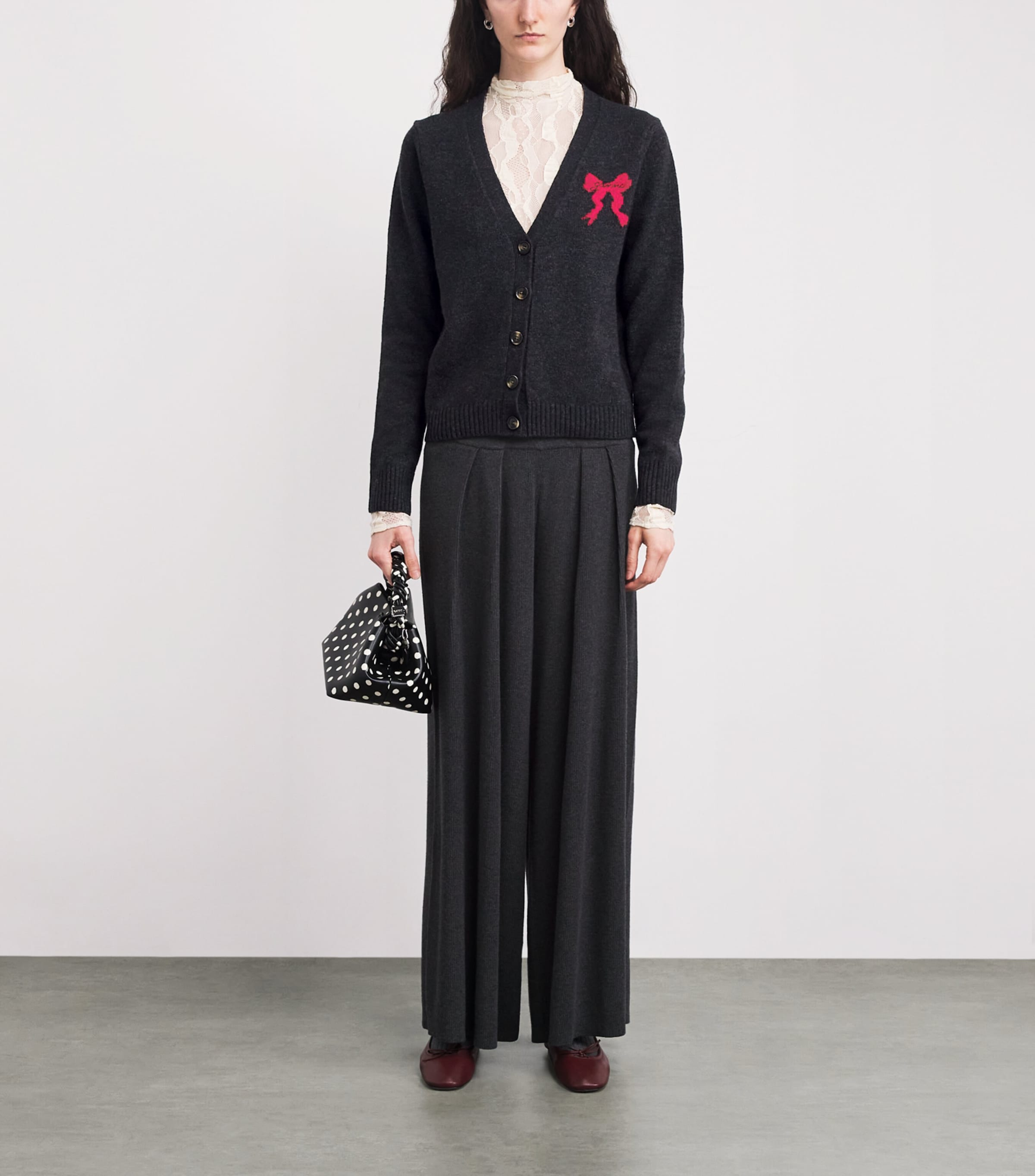 Wool-Blend Bunny Jacquard Cardigan 252 PHANTOM Image 2