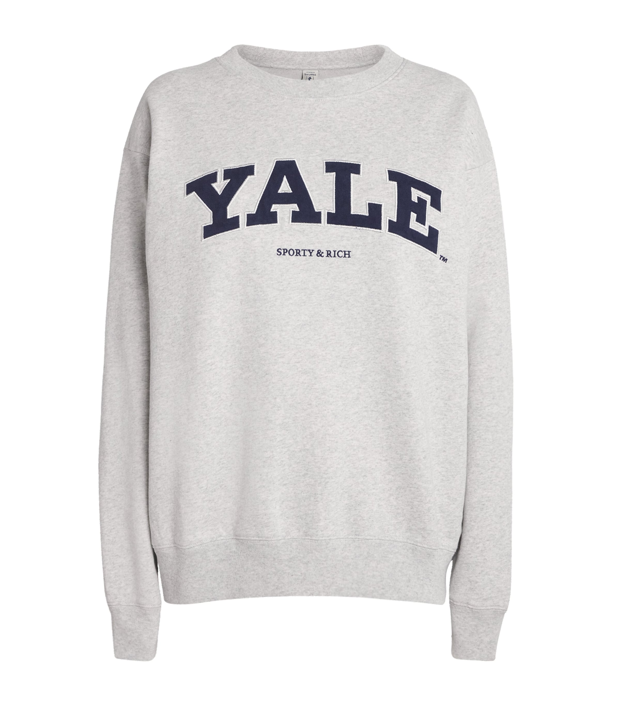 Sporty & Rich x Yale Cotton Crew-Neck Sweatshirt Heather Gray
