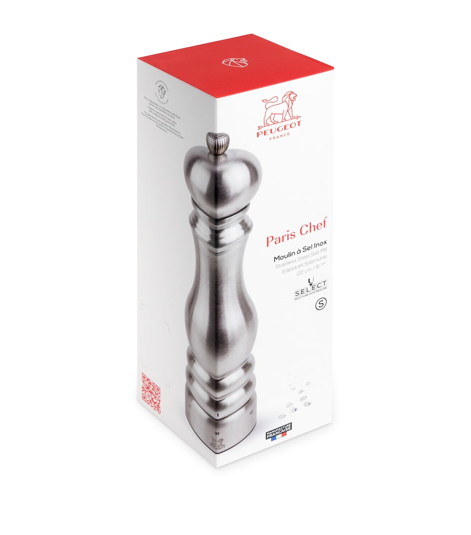 Peugeot Stainless Steel Paris Chef Salt Mill (22cm) Stainless Steel Image 2