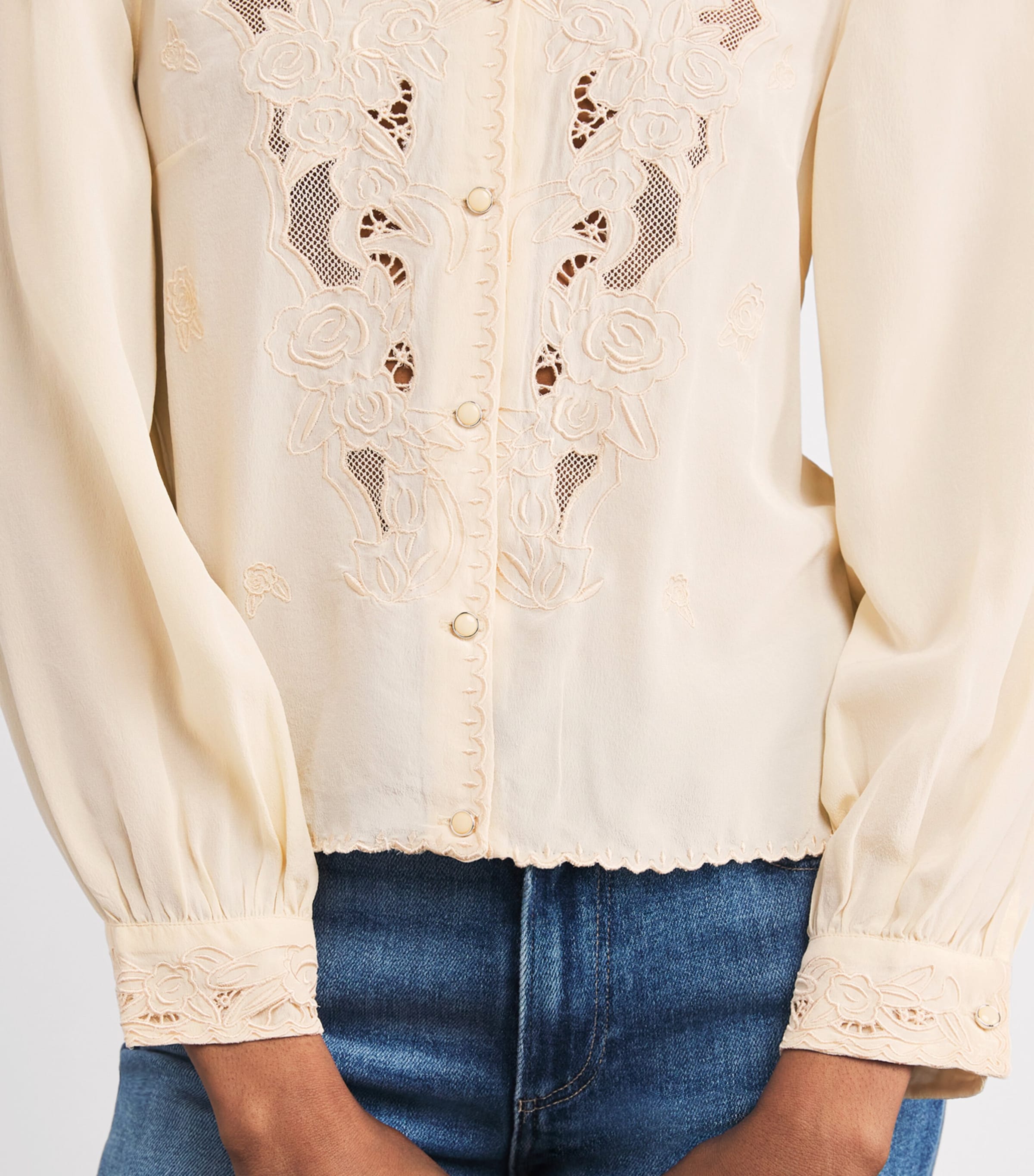 Silk Embroidered Blouse ROSALIE EMB SHELL Image 6