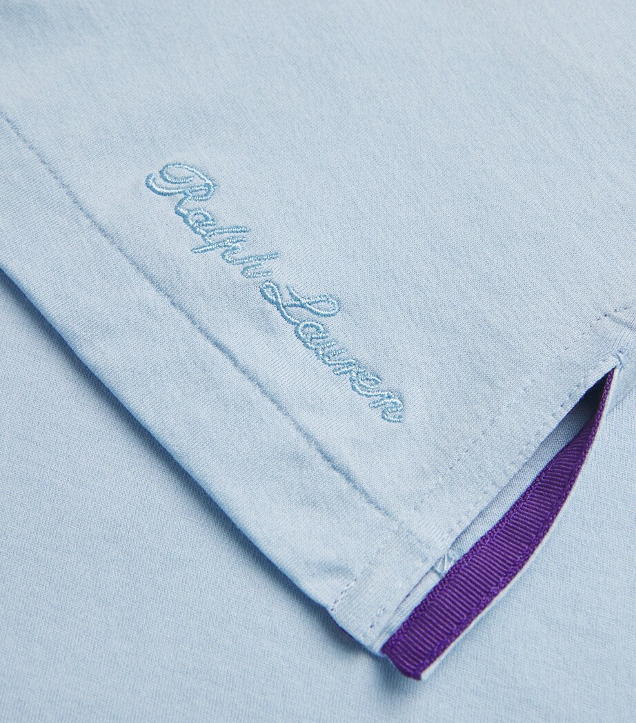 Ralph Lauren Purple Label Mens Cotton T-Shirt Chambray Blue Image 5