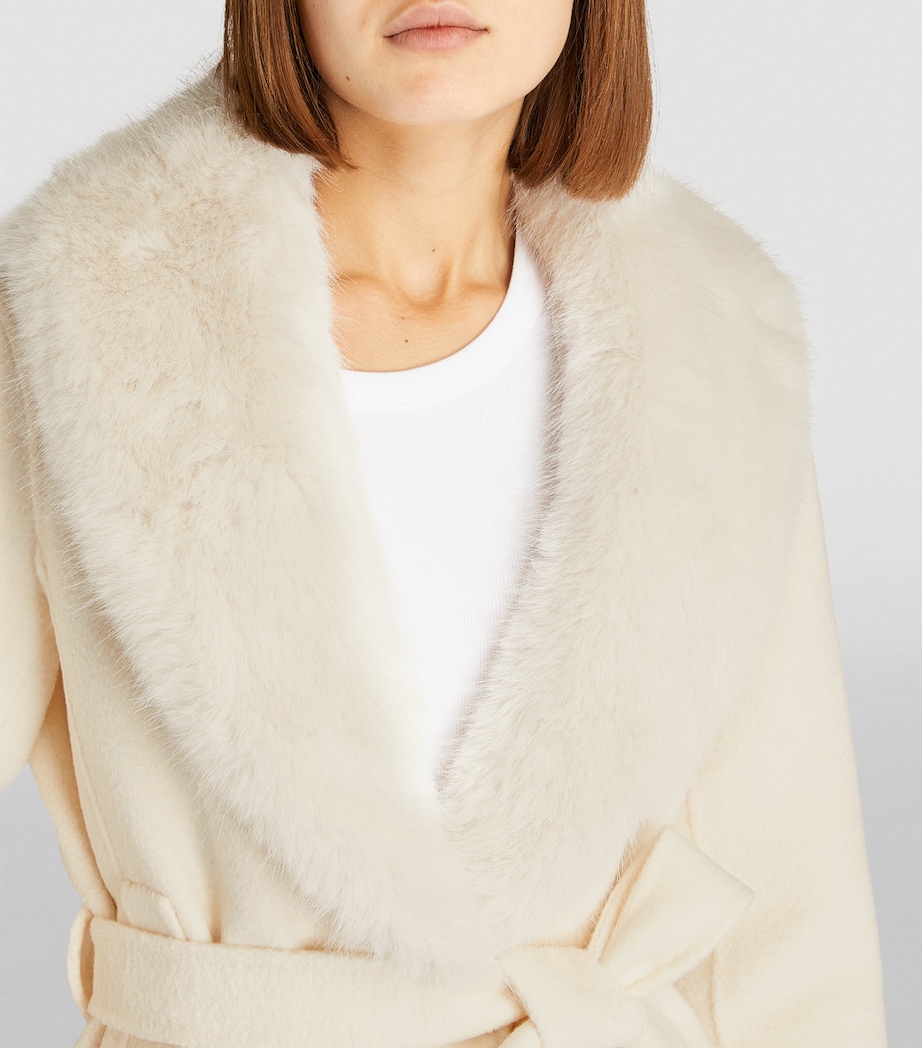 Wool-Blend Wrap Coat ECRU Image 6