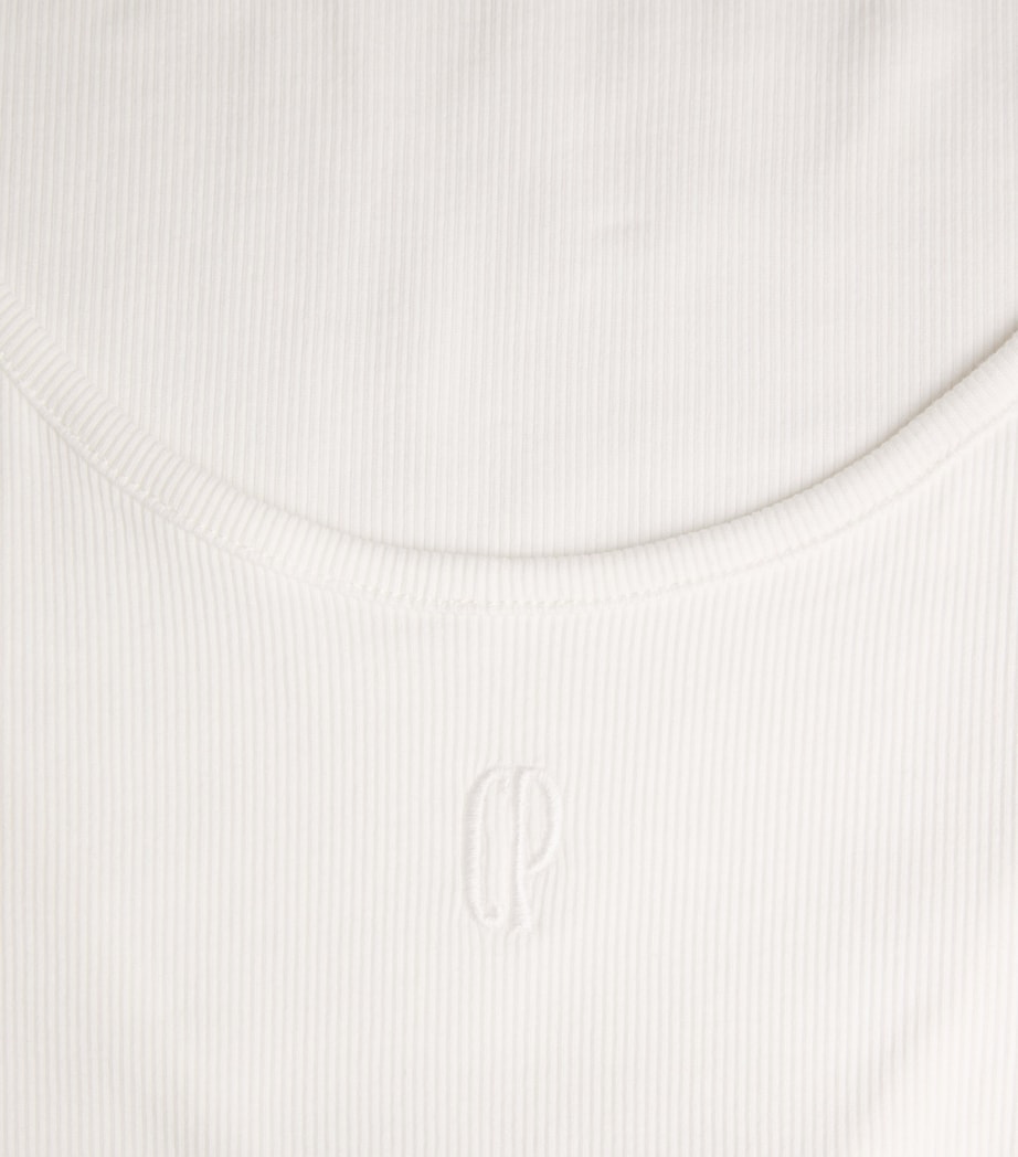 Stretch-Cotton Logo Tank Top IVORY Image 5