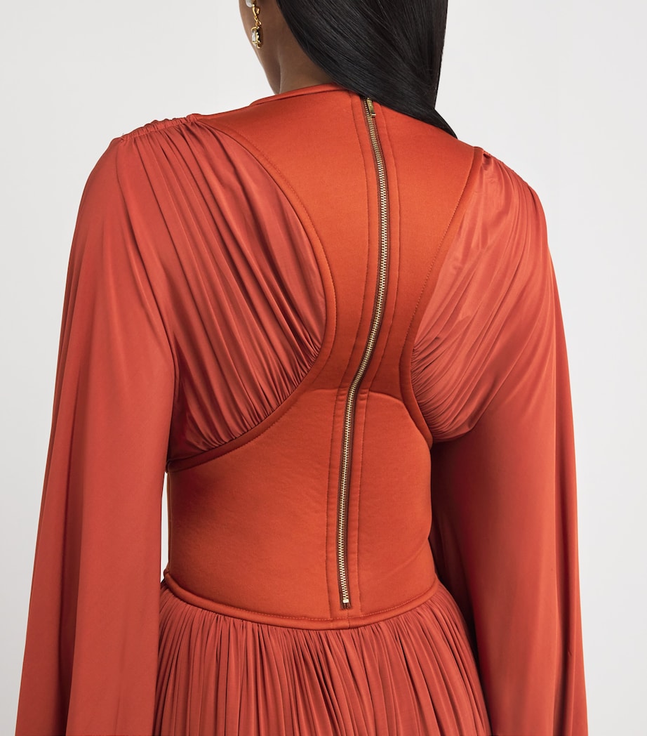 Zimmermann Womens Batwing Illuminated Maxi Dress Rust Image 4