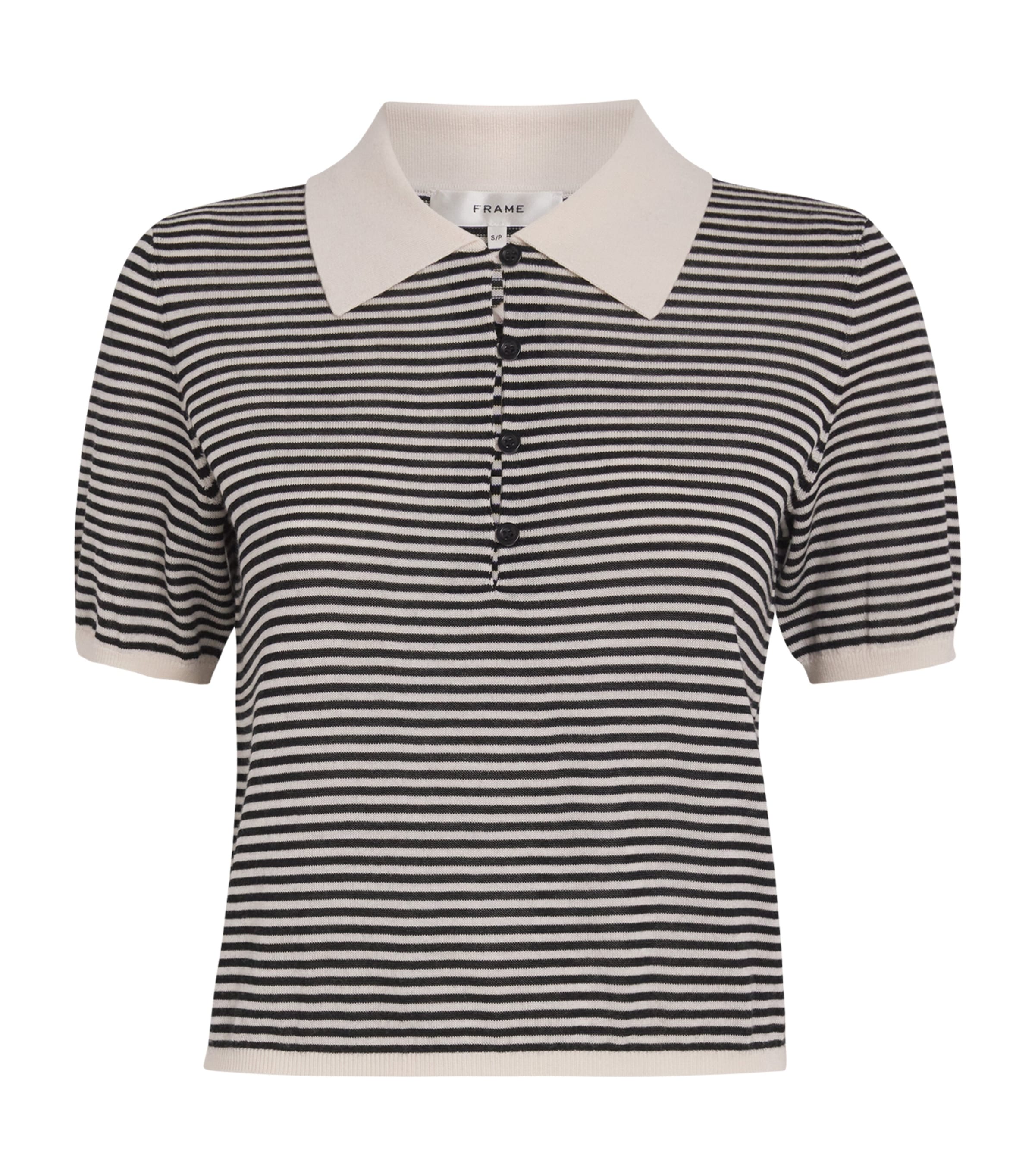 Frame The Smart Polo Top In Black