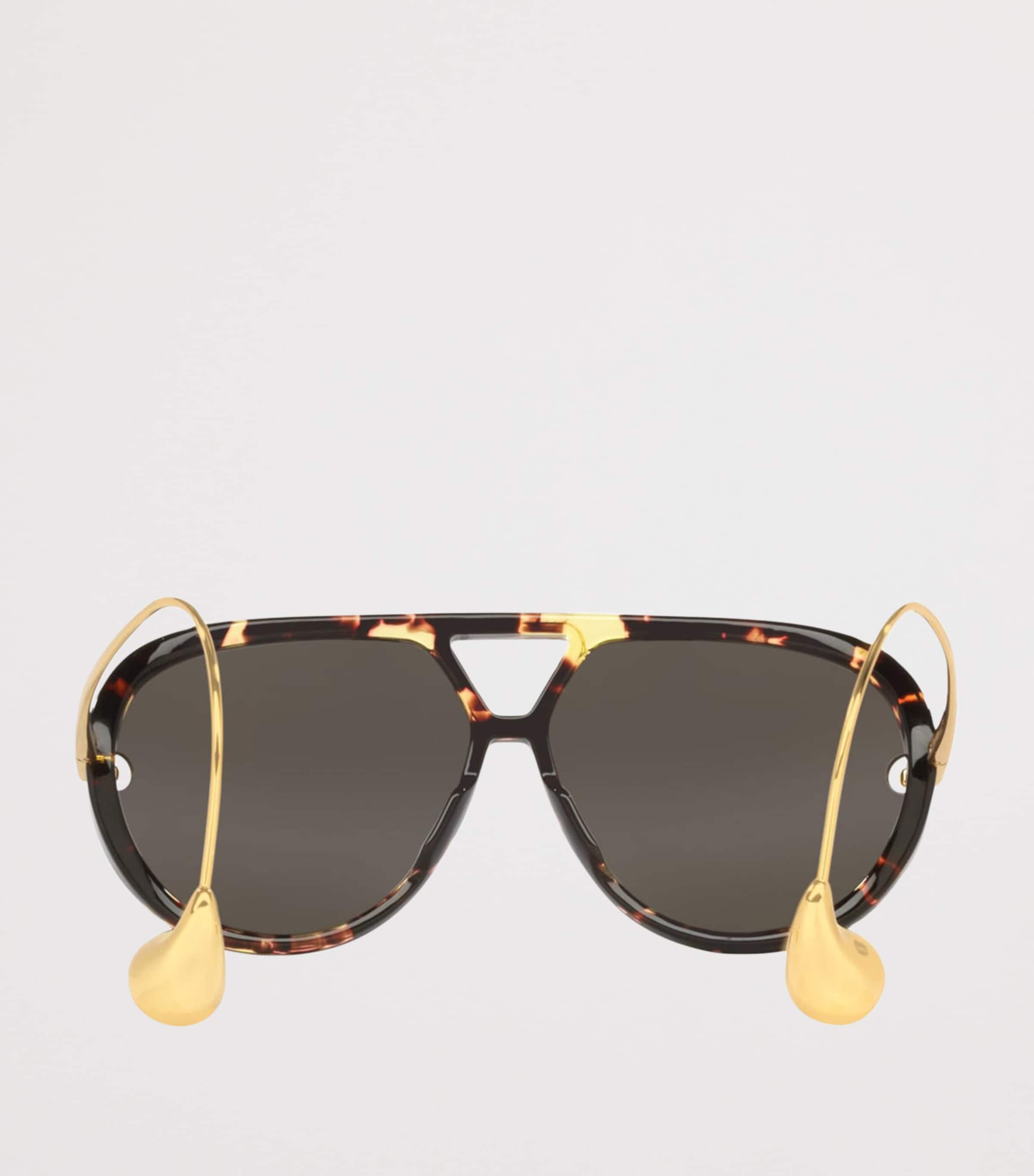 Bottega Veneta Tortoiseshell Aviator Sunglasses Image 4