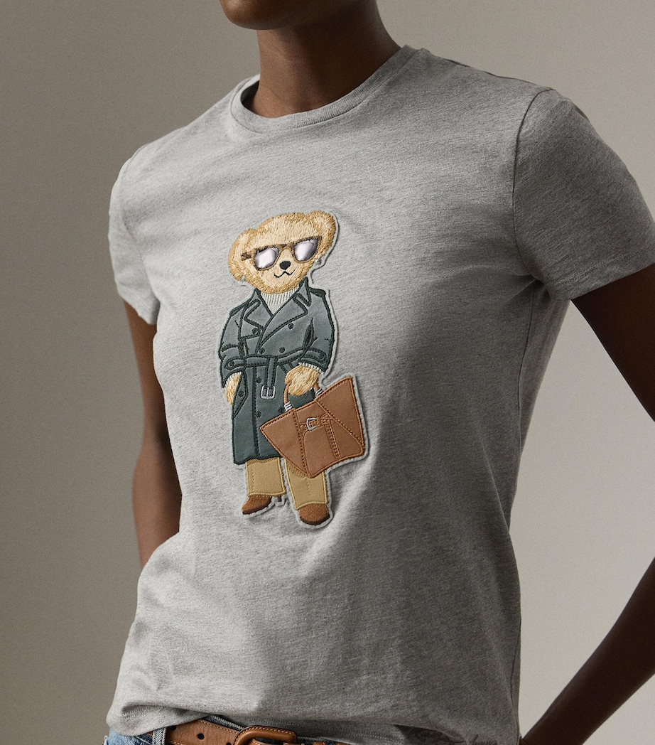Racing Green Trench Polo Bear T-Shirt PEARL GREY MELANGE Image 4