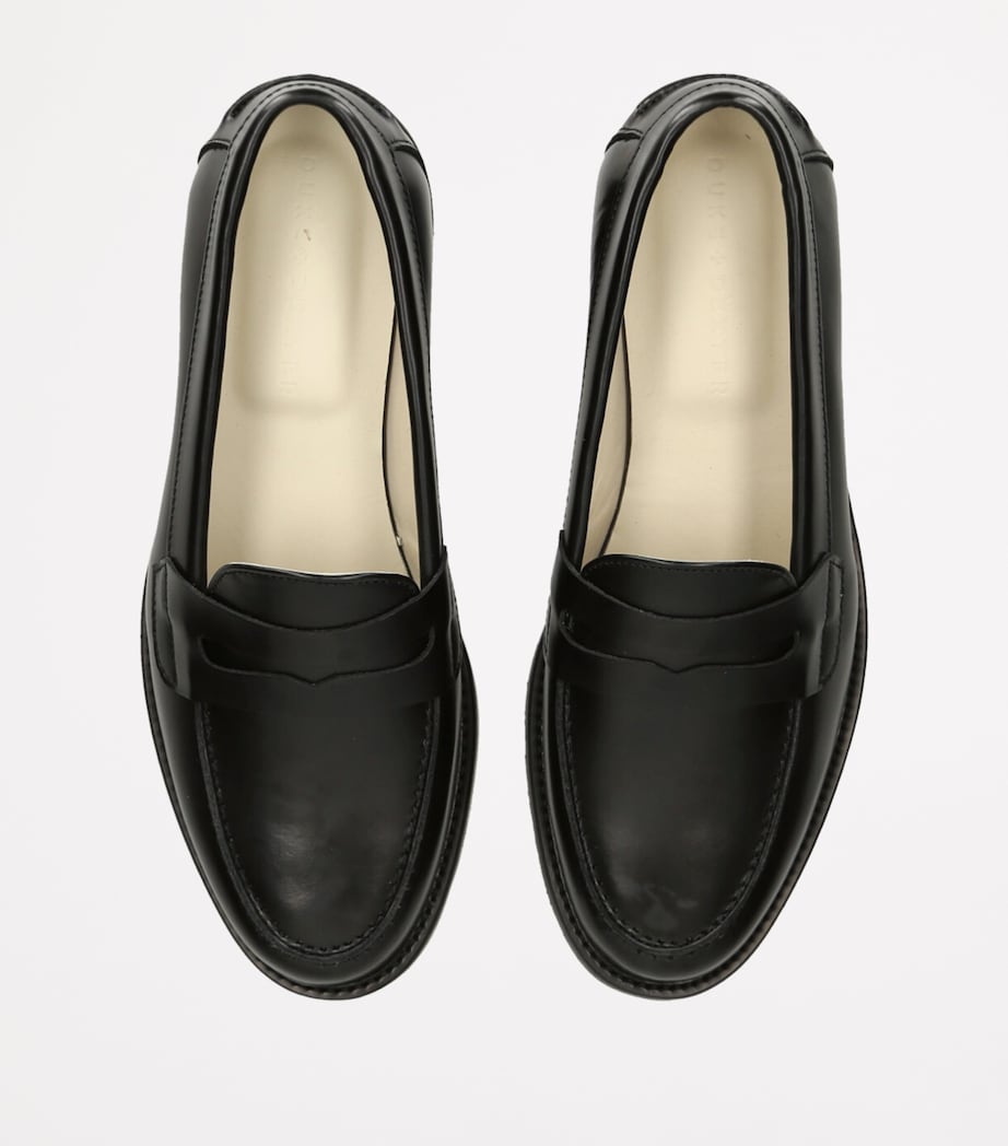 Leather Wilde Penny Loafers BLACK Image 6