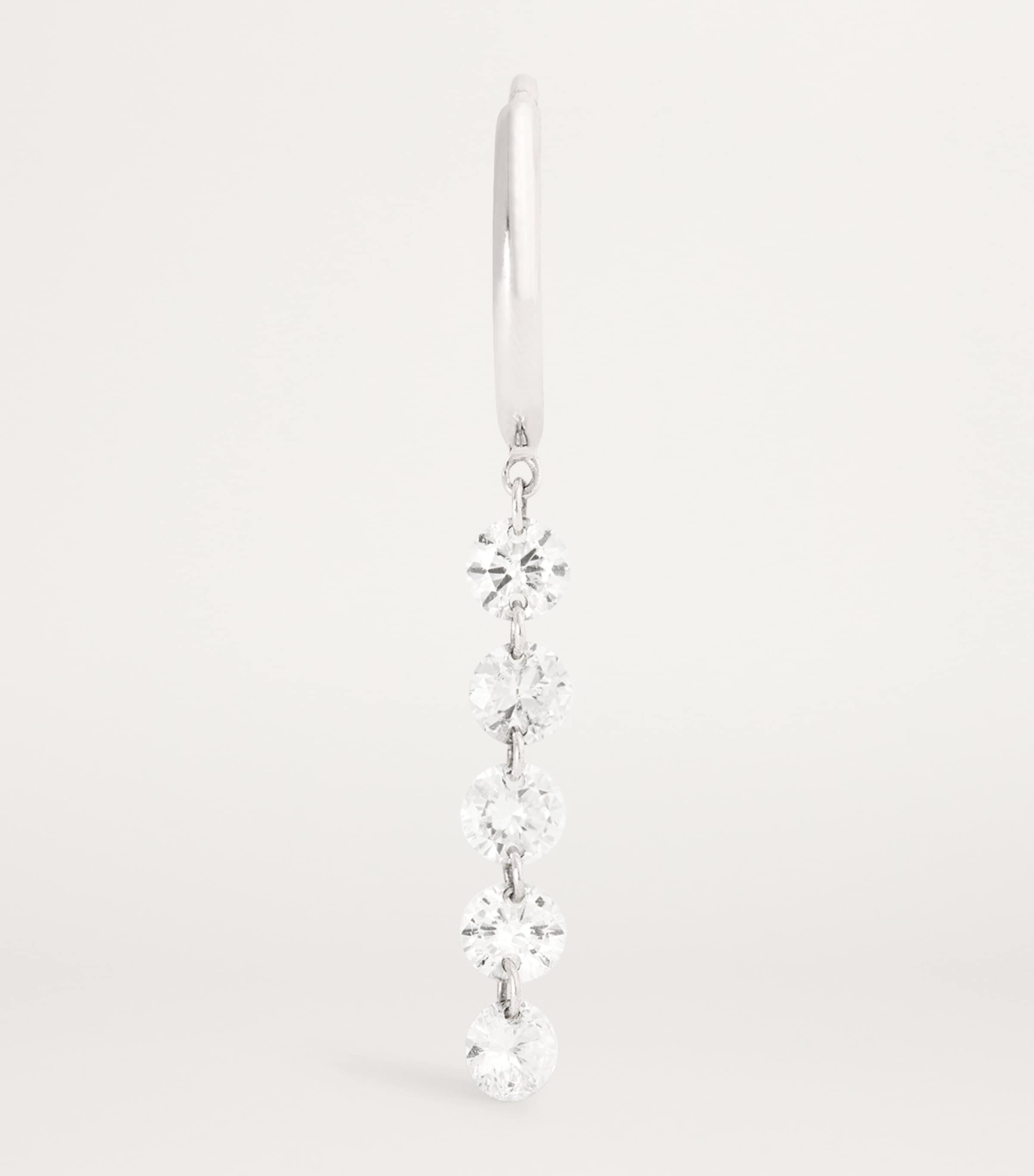 Persée White Gold And Diamond Danaé Single Hoop Earring In Gray