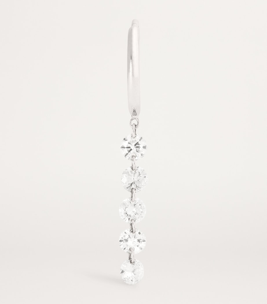 White Gold and Diamond Danaé Single Hoop Earring WHITE GOLD Image 1