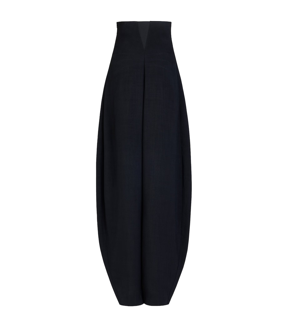 Alaïa Womens High-Rise Curved-Leg Trousers Black Image 1