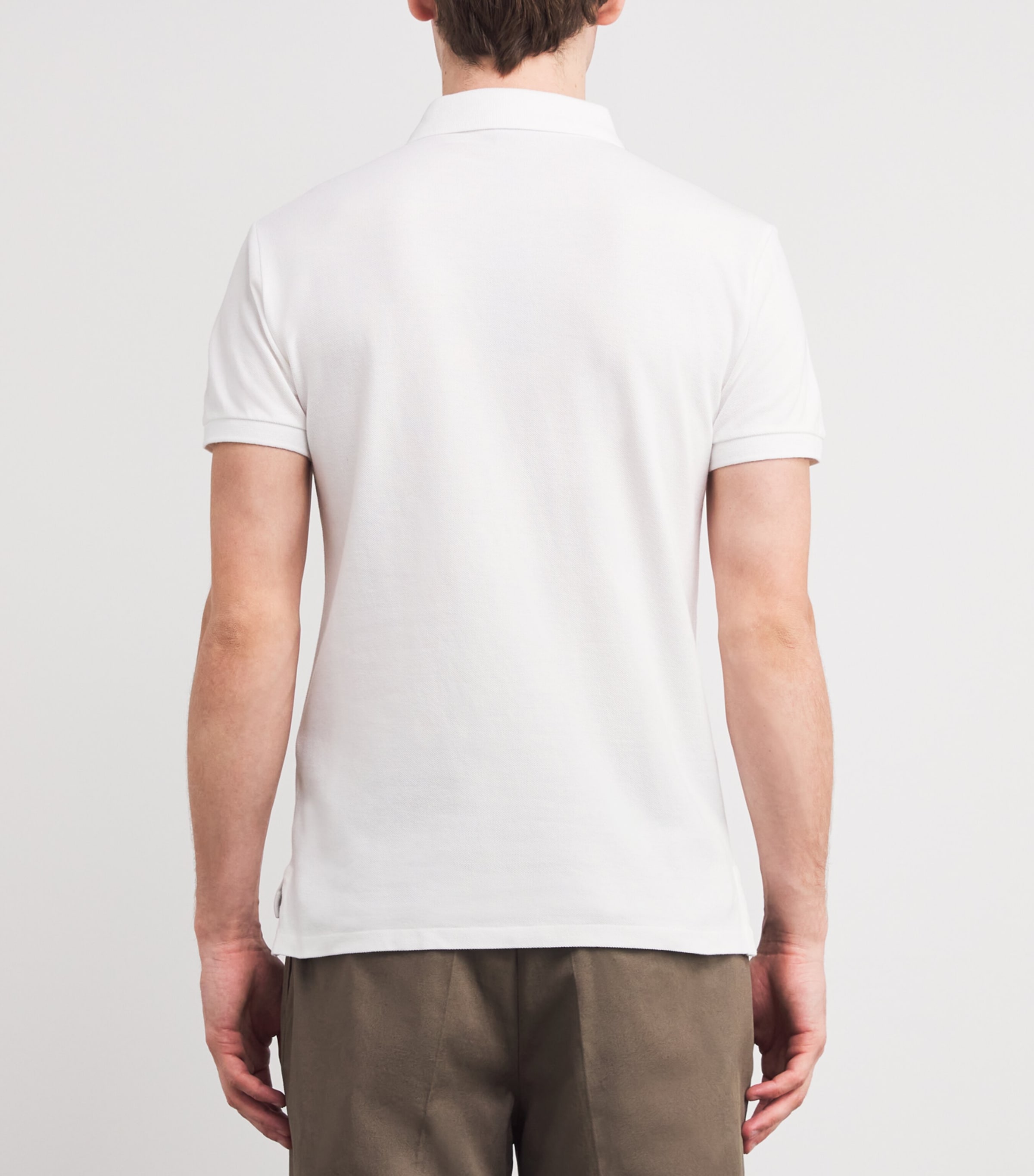 Cotton Mesh Slim-Fit Polo Shirt WHITE Image 4