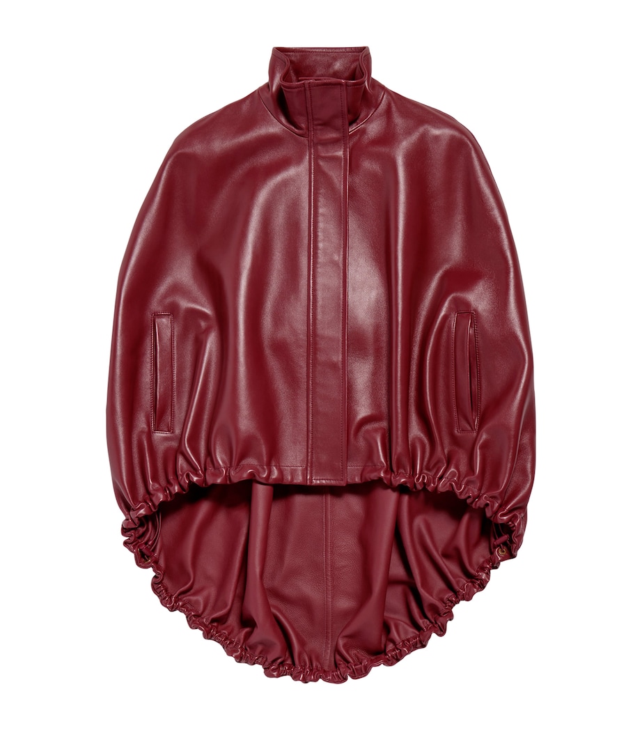Balenciaga Womens Leather Double-Layer Cape Image 1