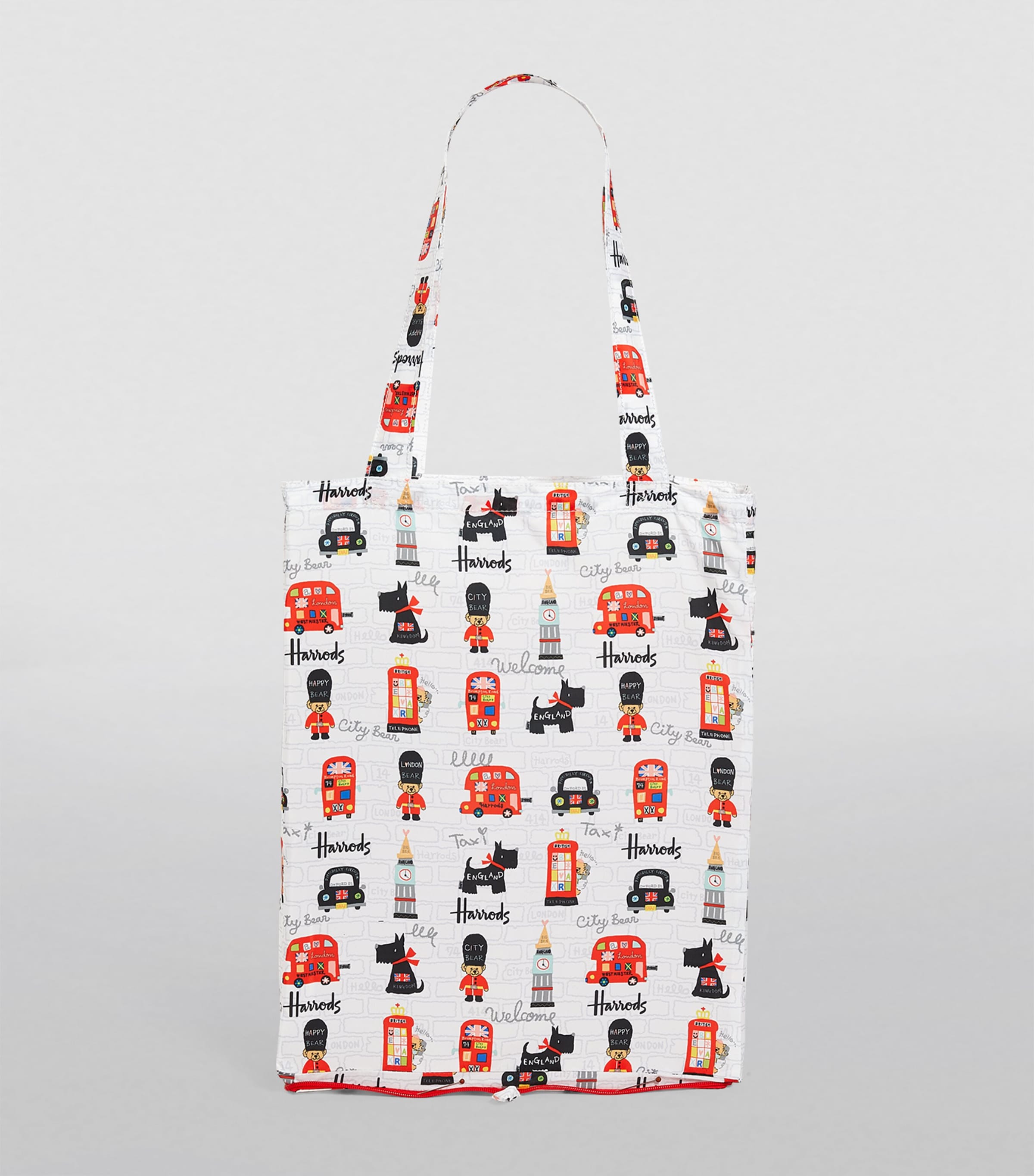 Harrods Recycled City Bear Pocket Shopper Bag Ivory Image 3