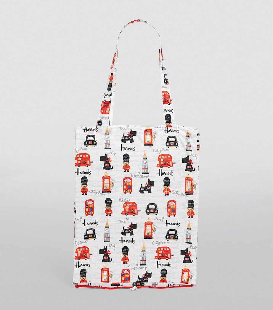 Harrods Recycled City Bear Pocket Shopper Bag Ivory Image 3