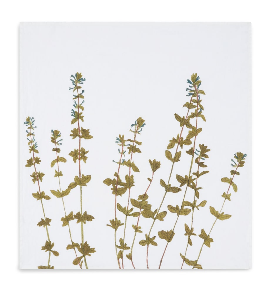 Set of 6 Linen Gastronomic Herb Garden Napkins (50cm x 50cm) GREEN Image 5