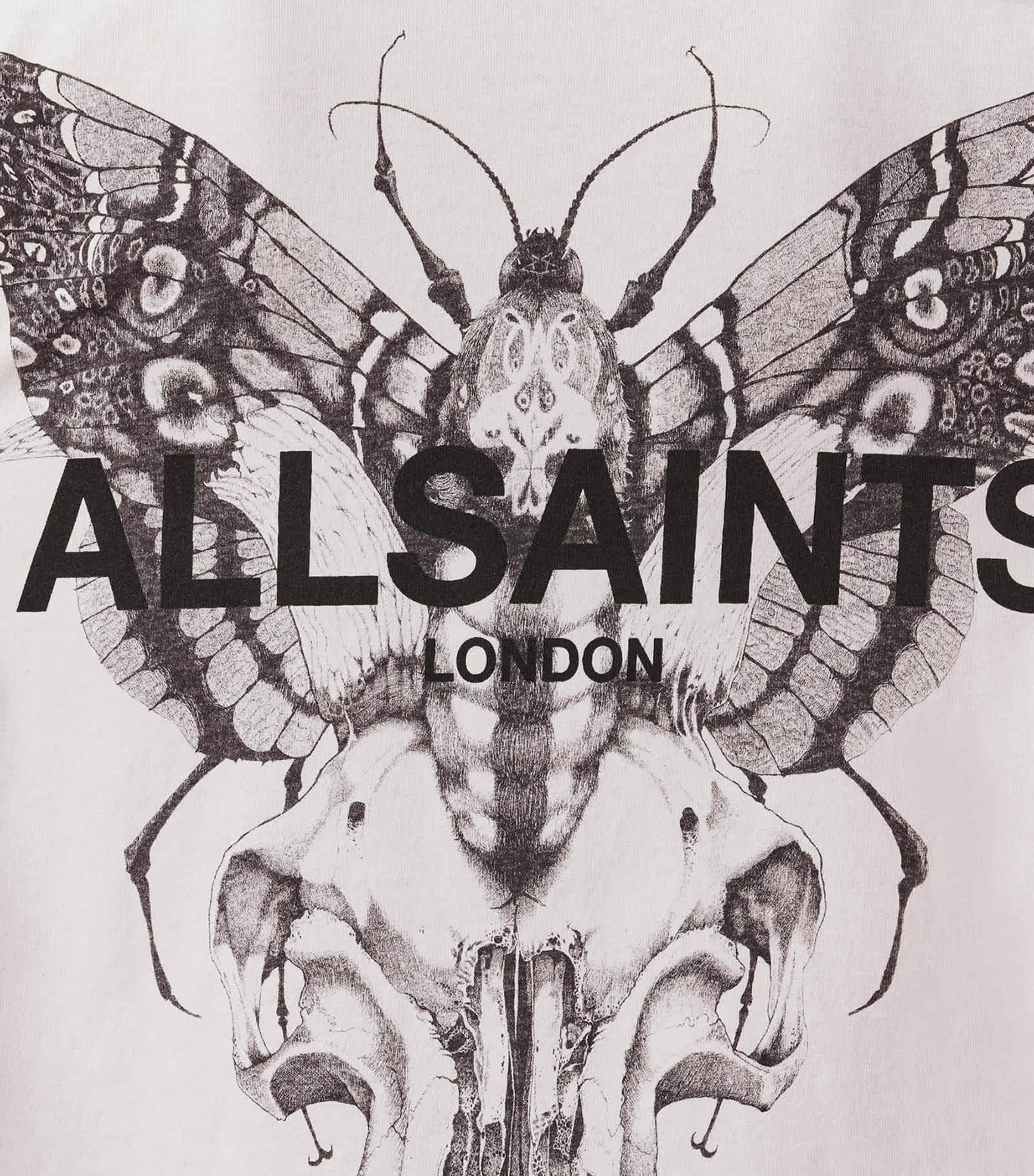 AllSaints Mens Organic Cotton Hallis T-Shirt Dusk White Image 7