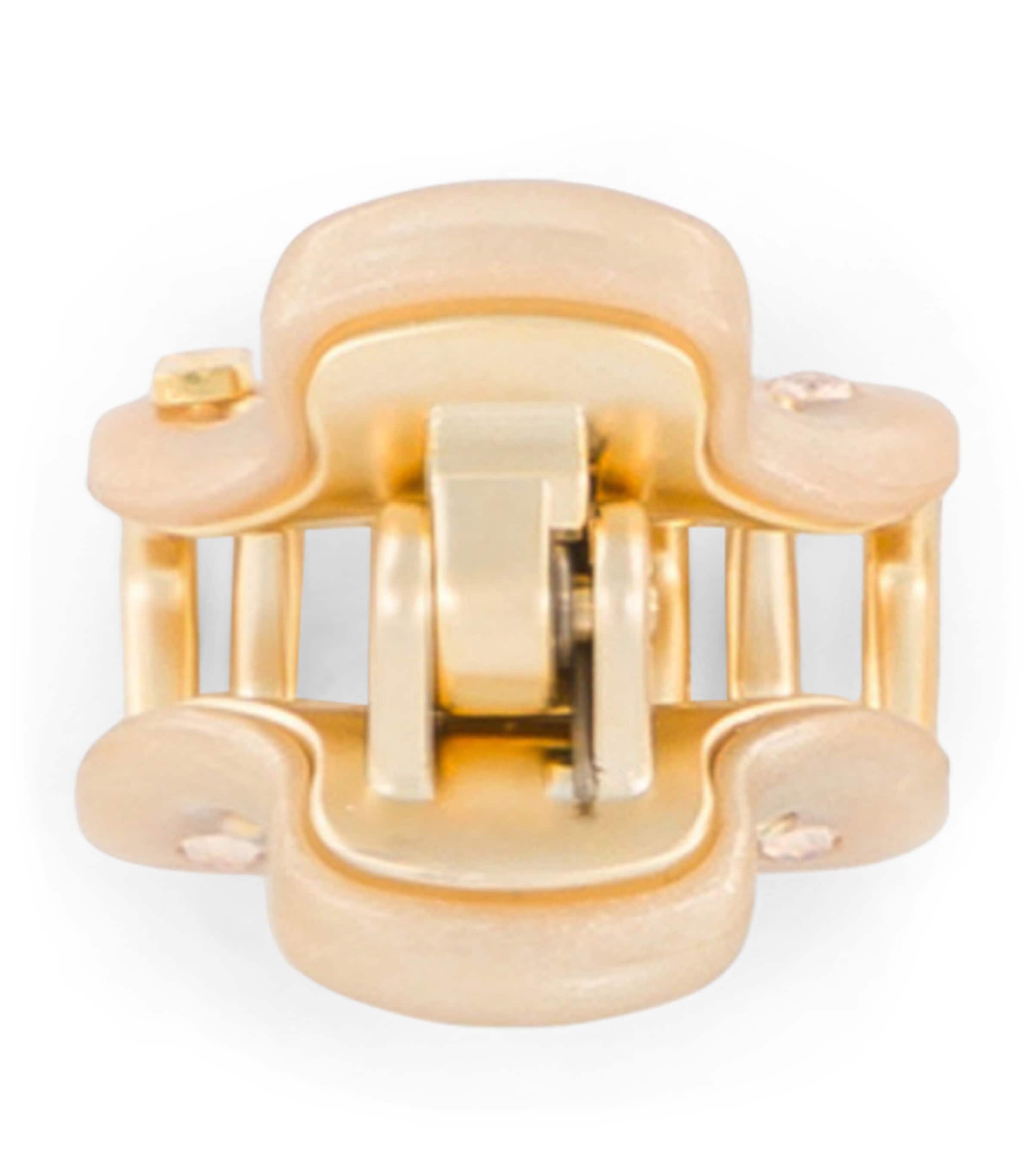 Gold-Plated Mini Claw Hair Clip X3- PAIL DORE/OR Image 3