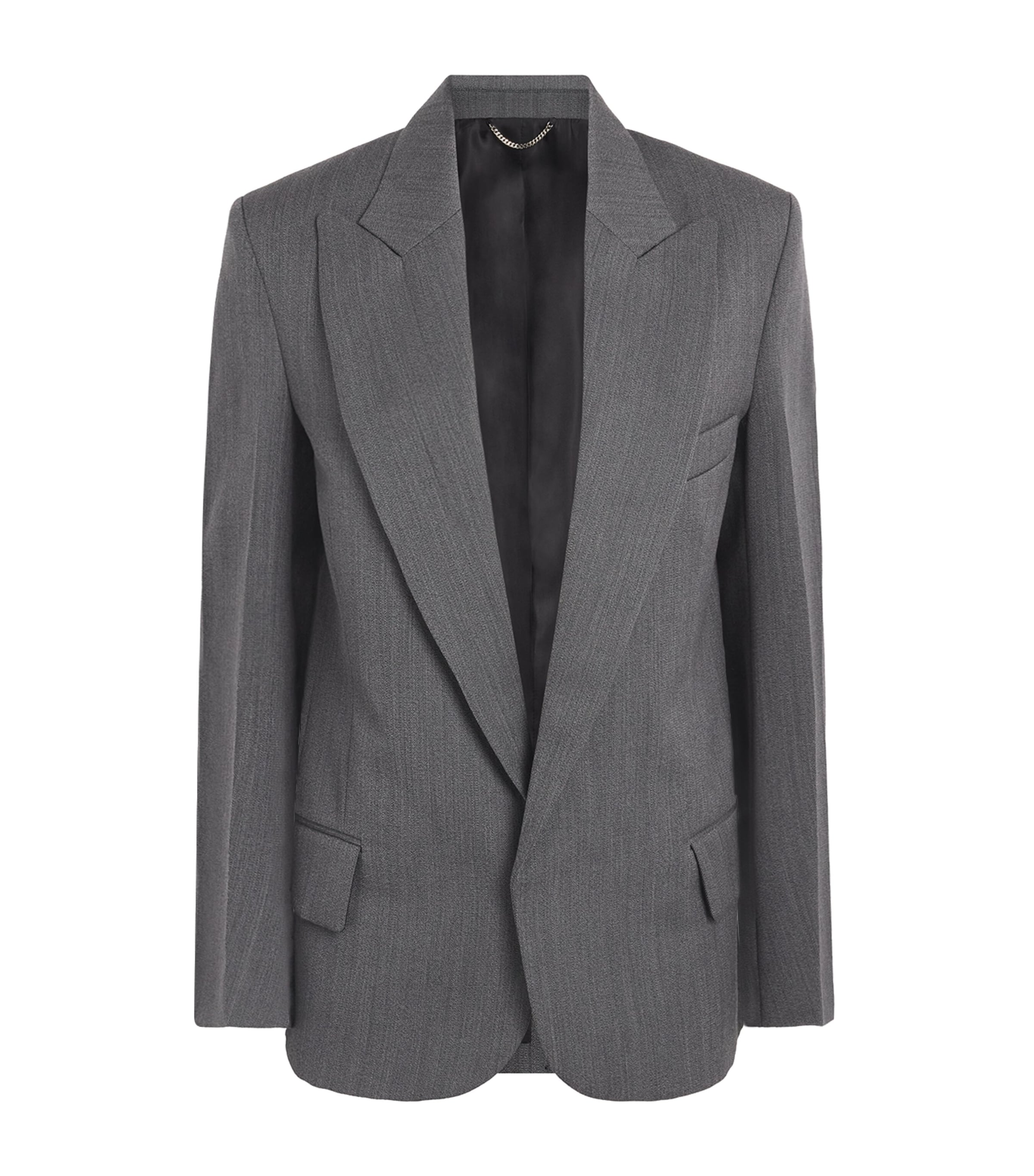 Victoria Beckham Womens Virgin Wool Roberta Blazer Melnge Image 1