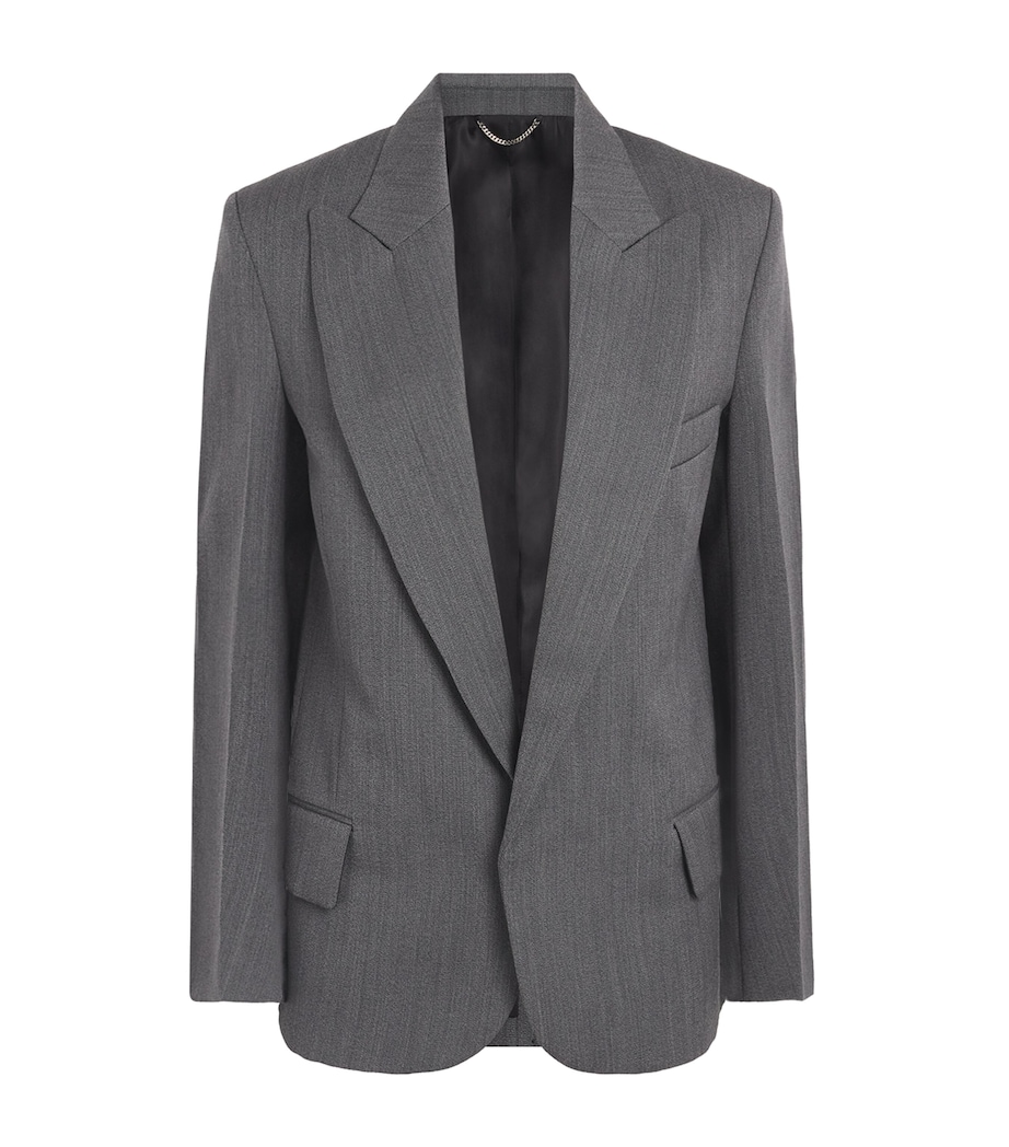 Victoria Beckham Womens Virgin Wool Roberta Blazer Melnge Image 1