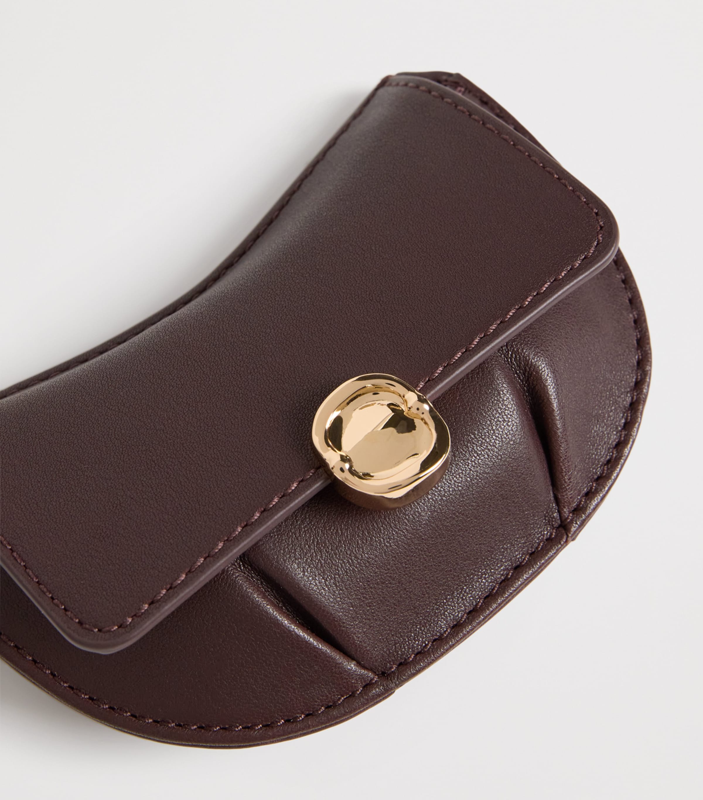 Leather Coin Purse BURGUNDY Image 3