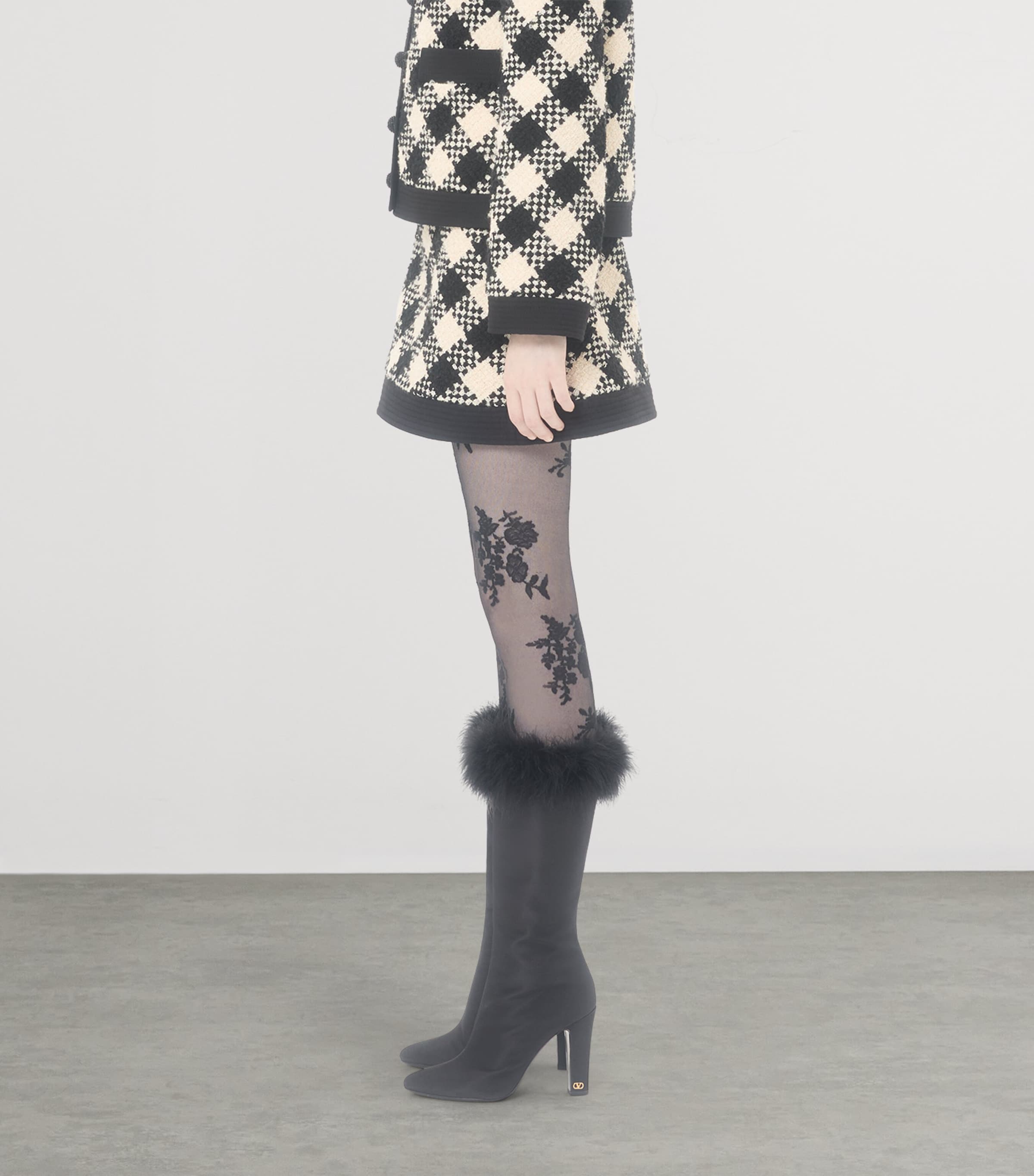 Valentino Womens Tweed A-Line Mini Skirt Image 3