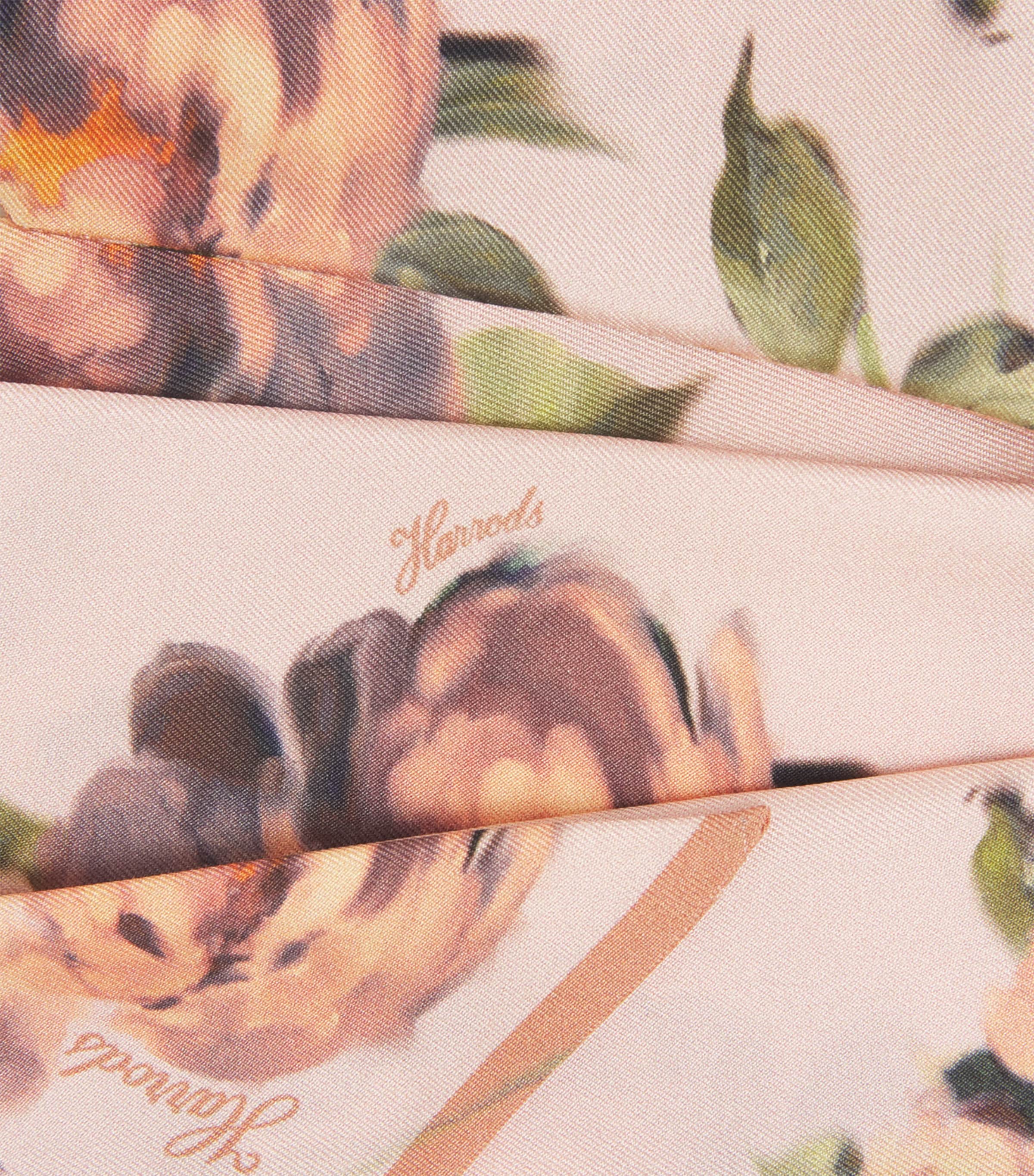 Harrods Silk Floral Scarf Image 4