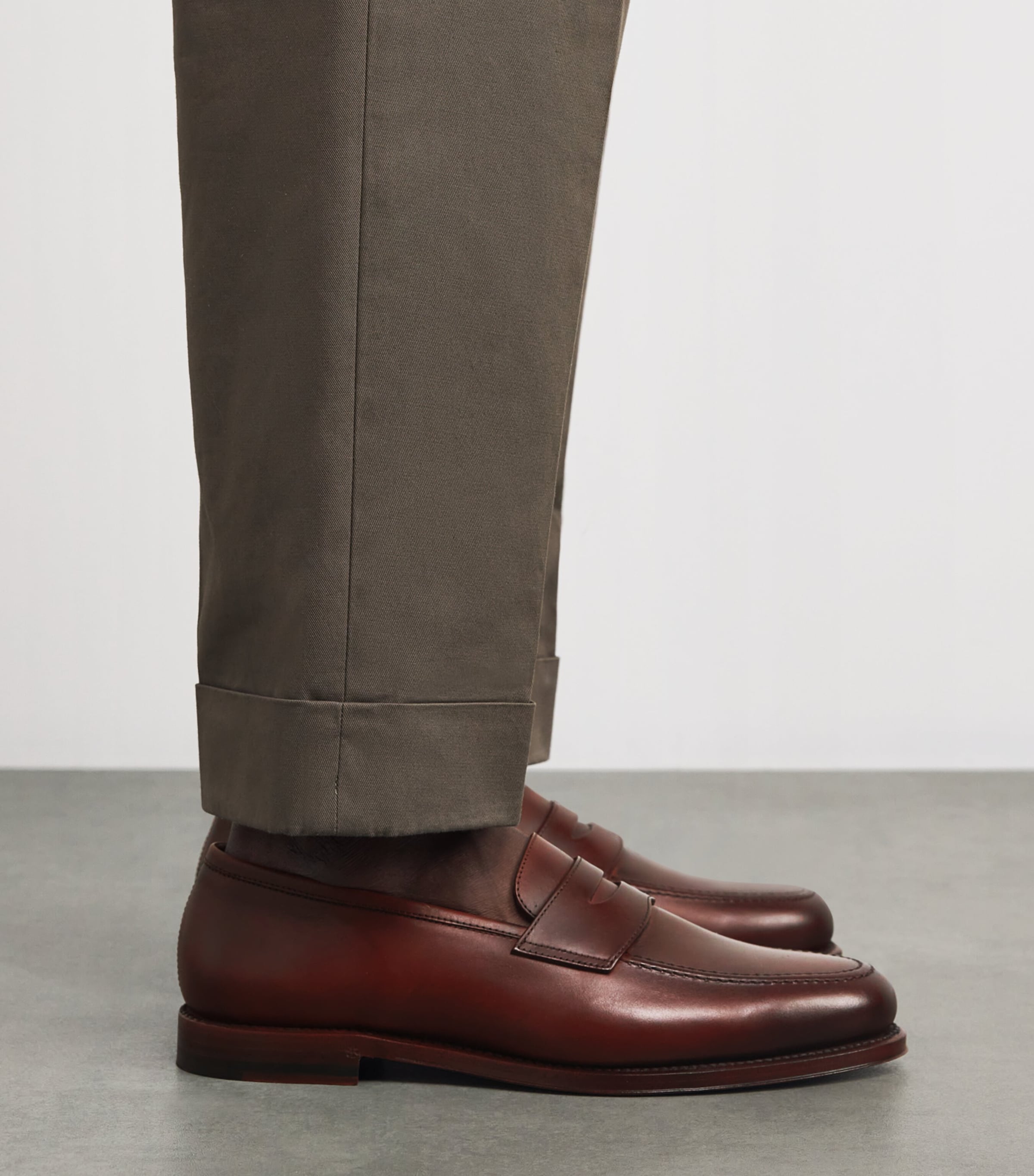 Leather Maestra Penny Loafers DARK BROWN Image 2