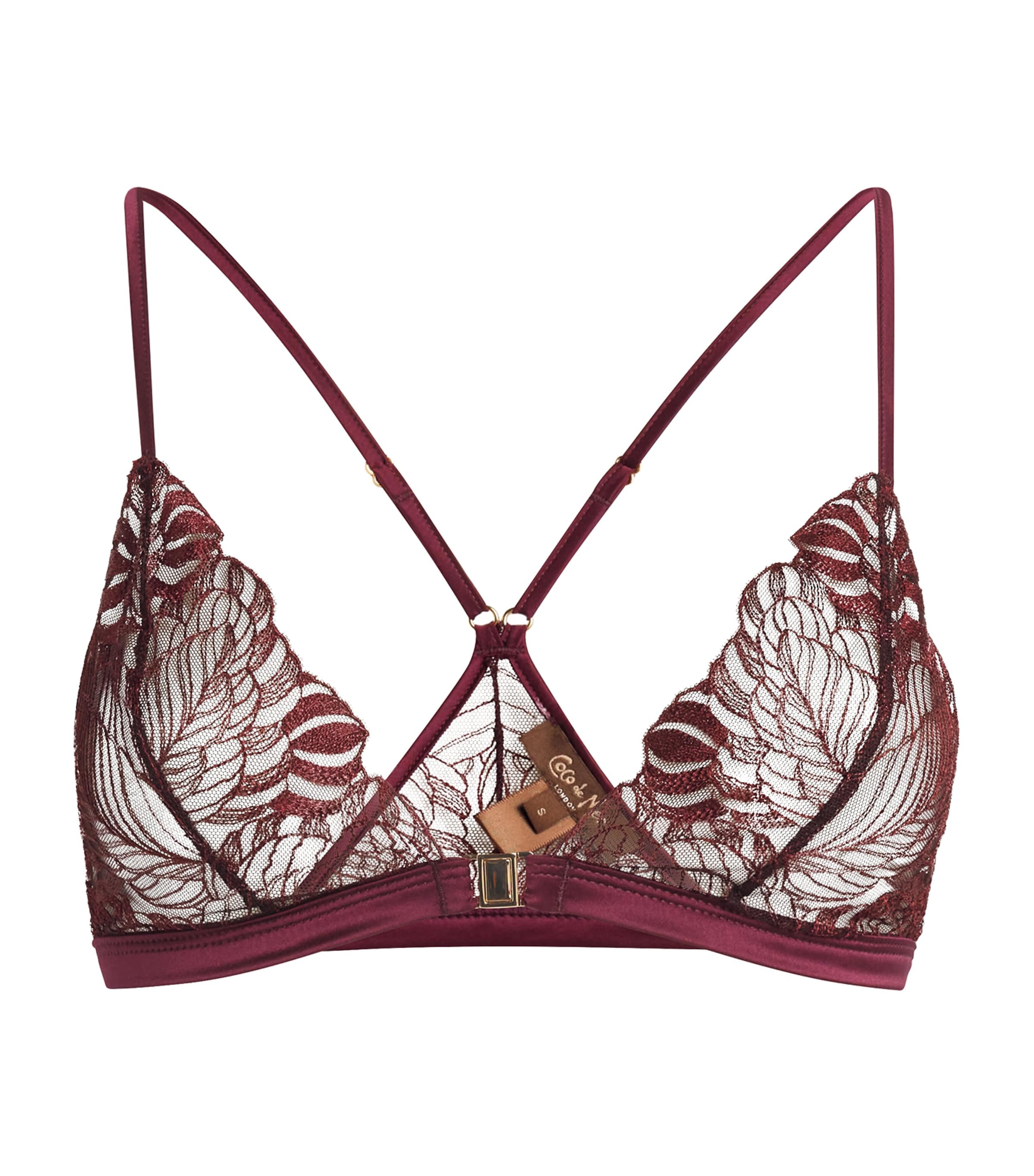 Shop Coco De Mer Laced Triangle Bra In Purple