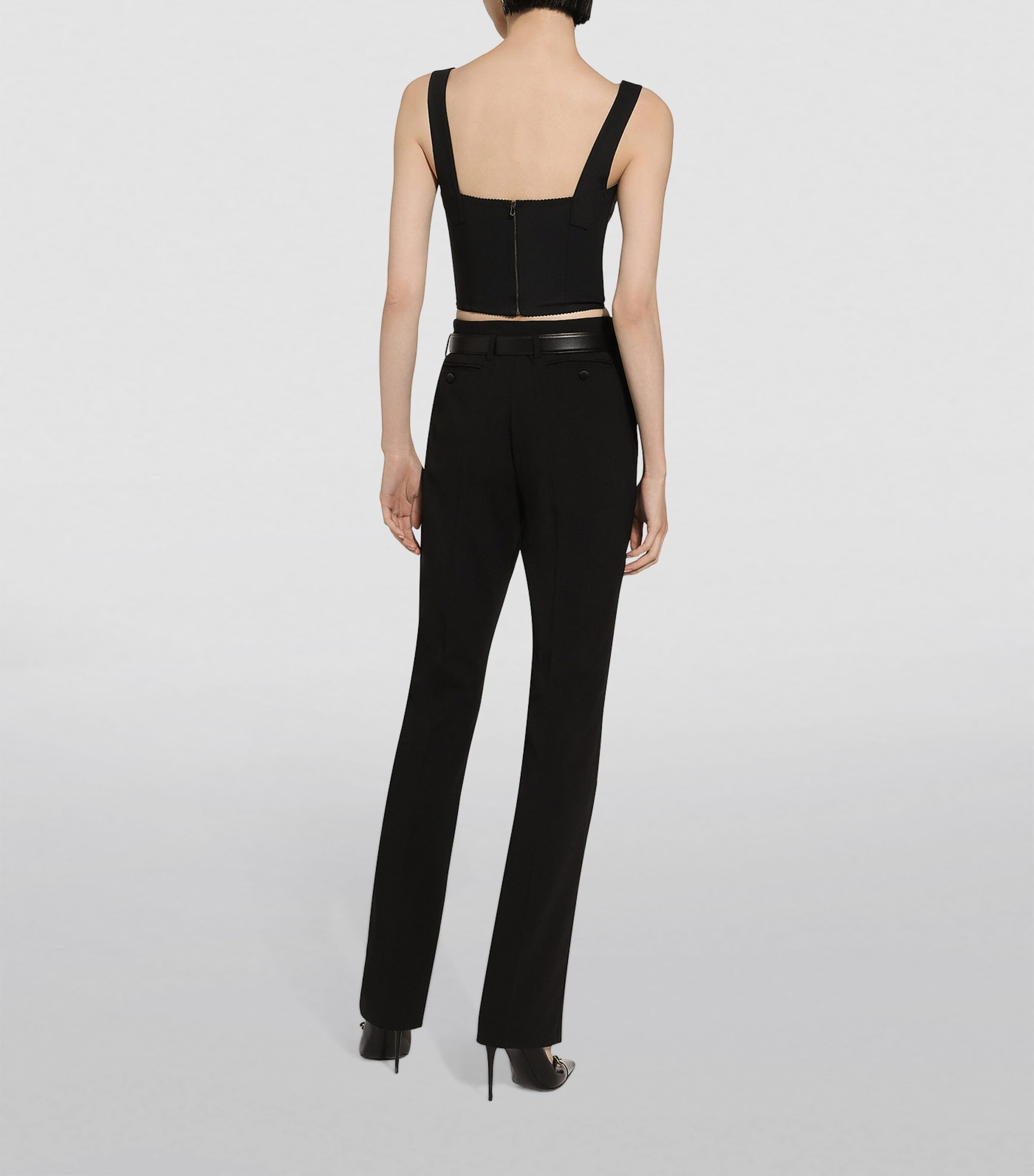 Stretch Cotton Tailored Trousers N0000-BLACK Image 5