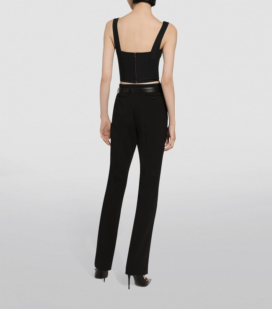 Stretch Cotton Tailored Trousers N0000-BLACK Image 5