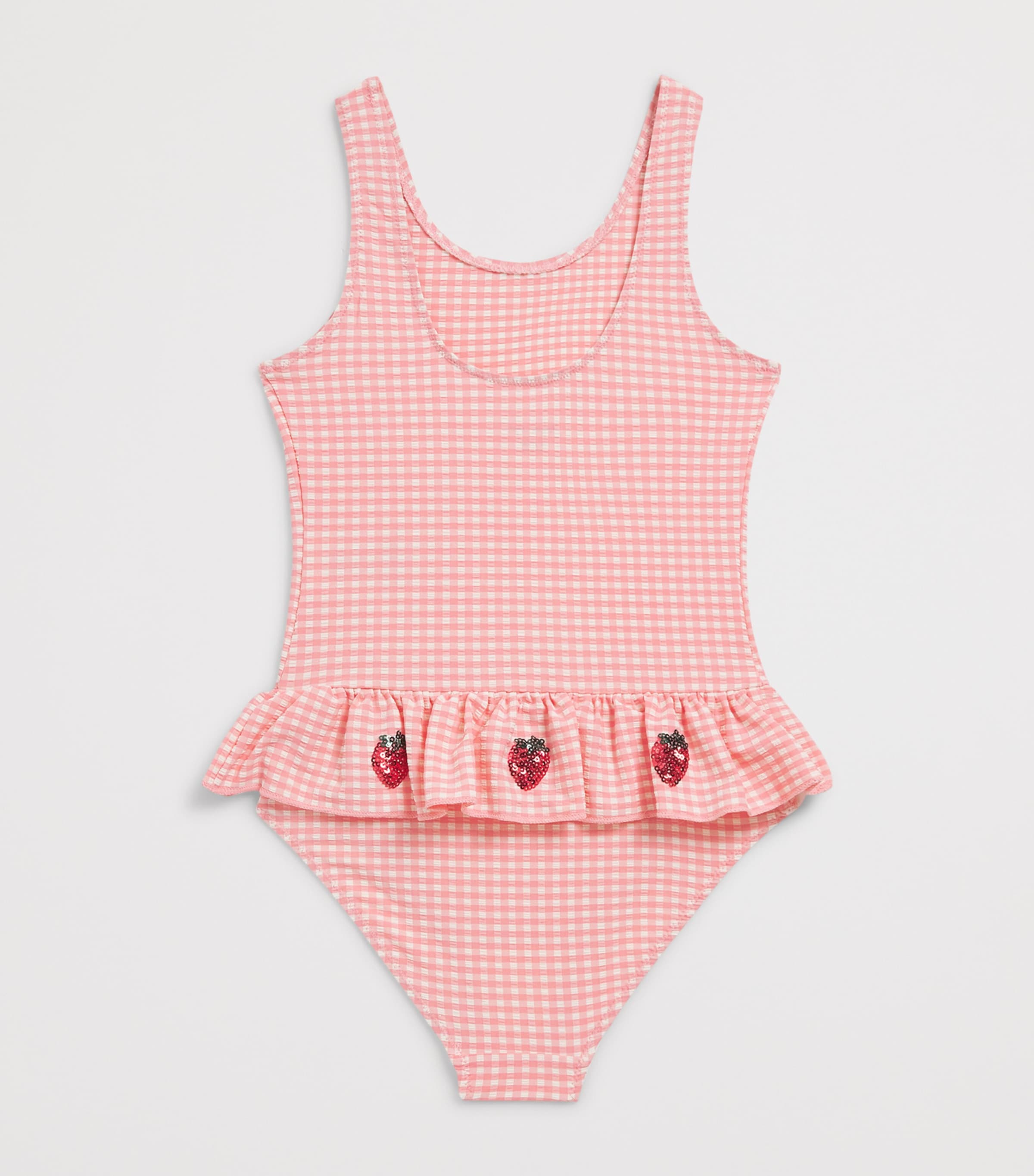 KONGES SLOJD Check Etta Bikini (6 Months-10 Years) Geranium Pink Image 2