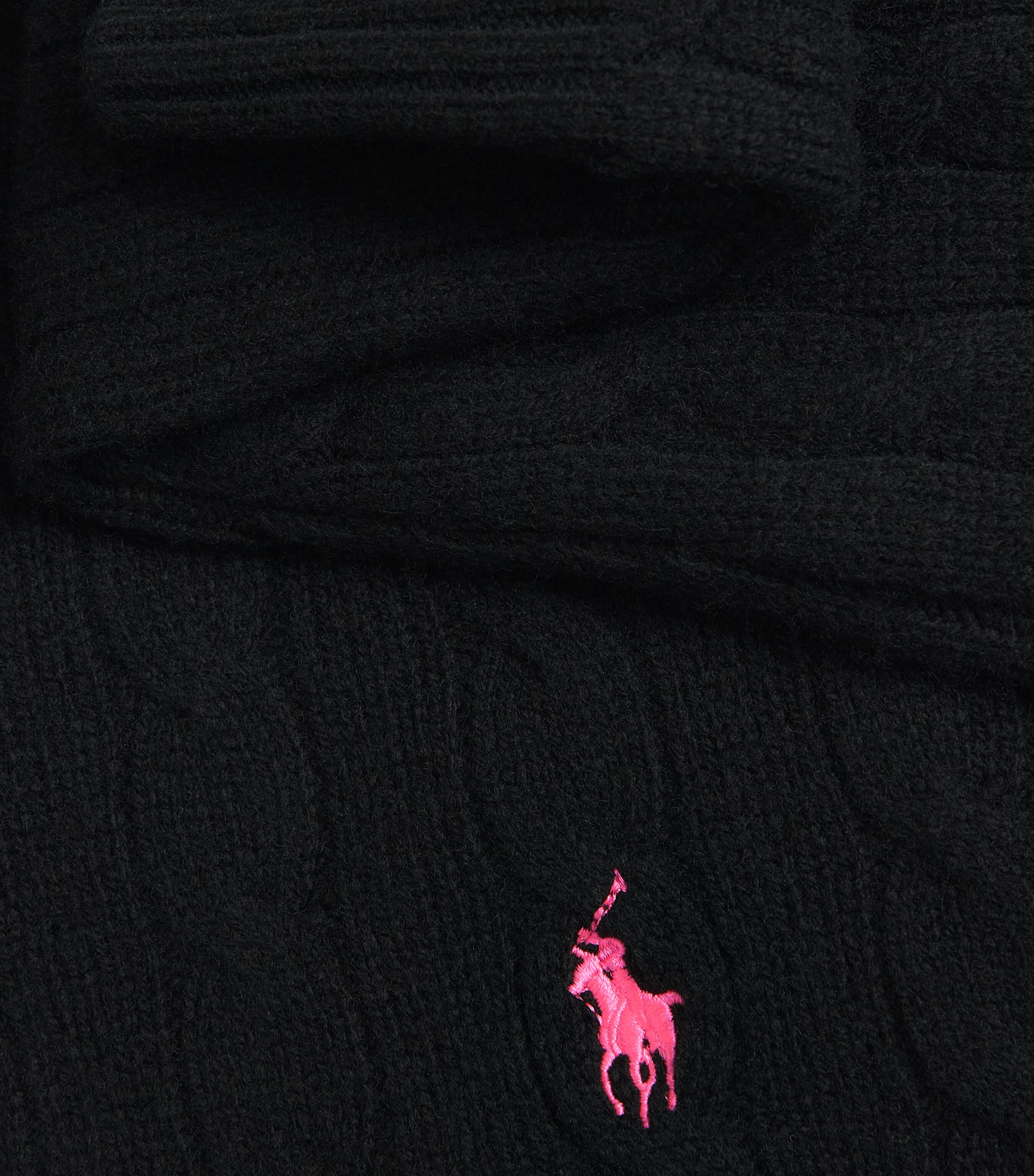 Polo Ralph Lauren Mens Wool-Cashmere Pink Pony Cable-Knit Sweater Polo Black Image 6
