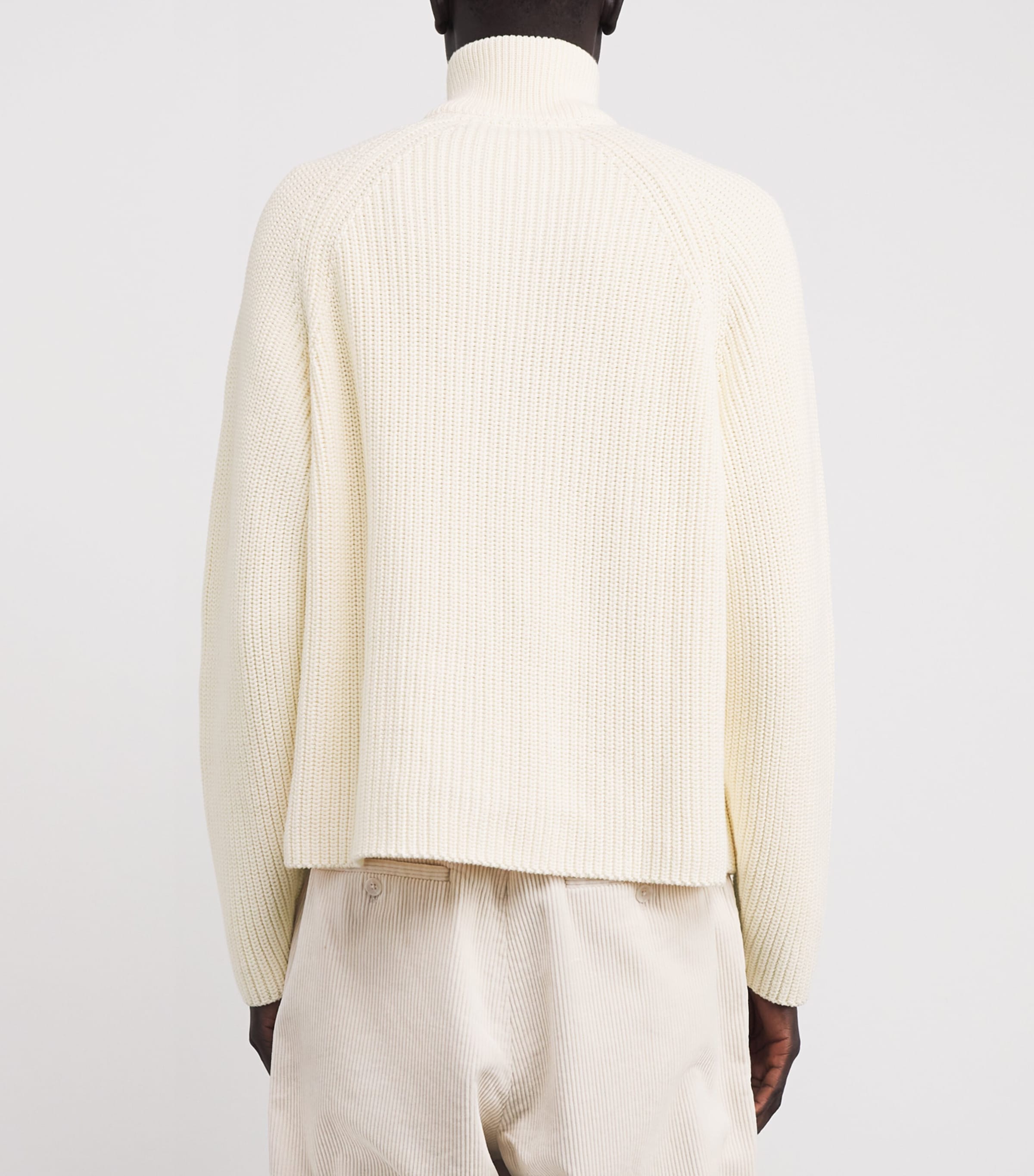 Cotton Half-Zip Sweater ECRU Image 4