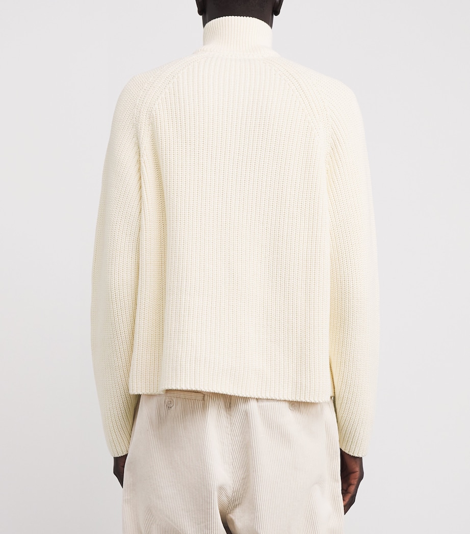 Cotton Half-Zip Sweater ECRU Image 4