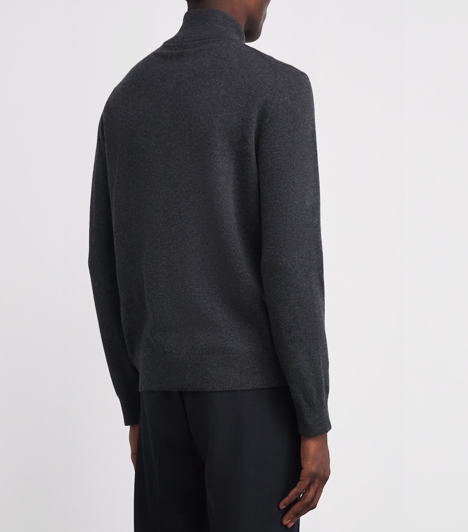 Wool-Cashmere Jacquard Zip-Up Cardigan 111 Image 4