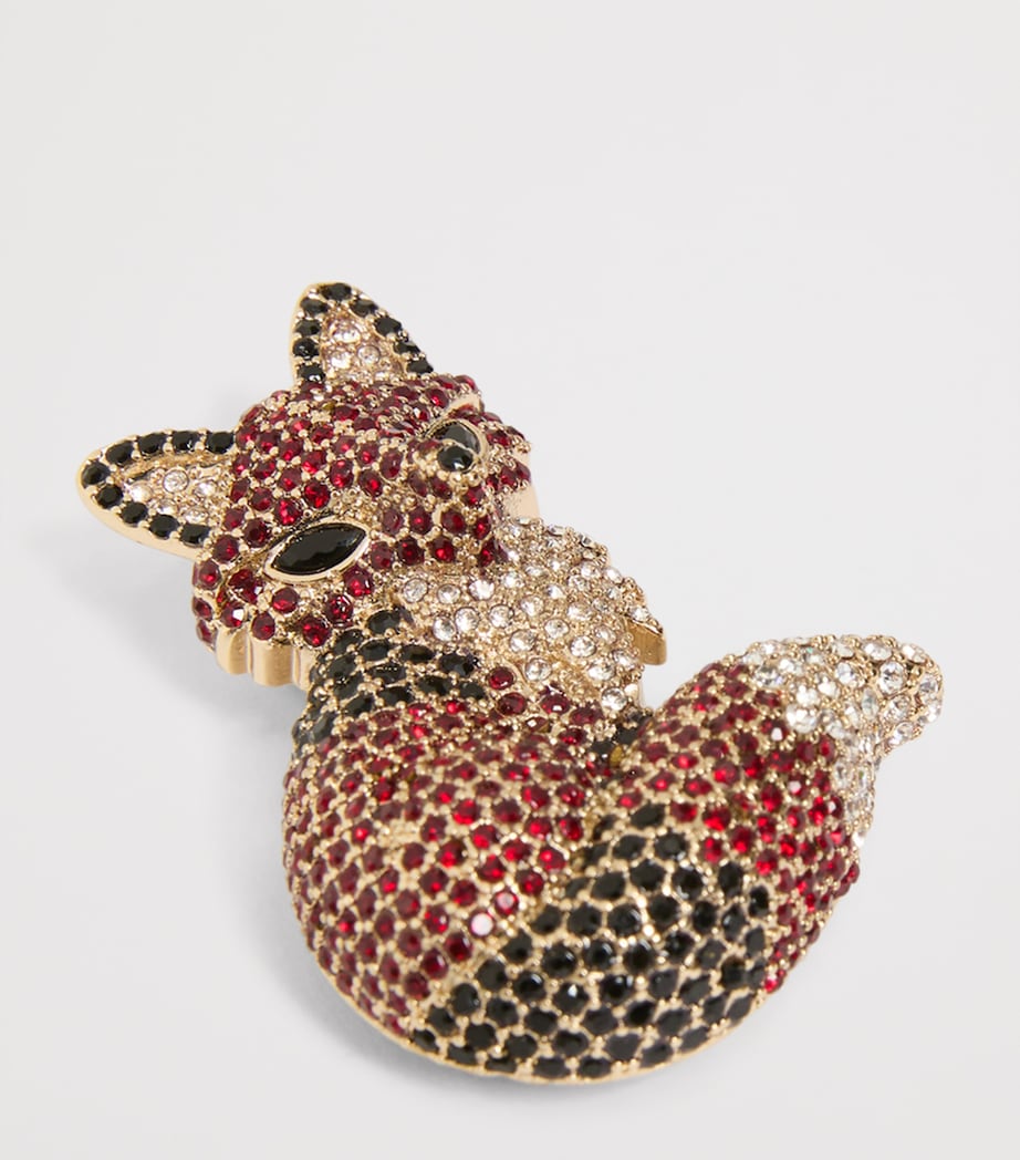 Weekend Max Mara Crystal Fox Brooch Brown Image 3