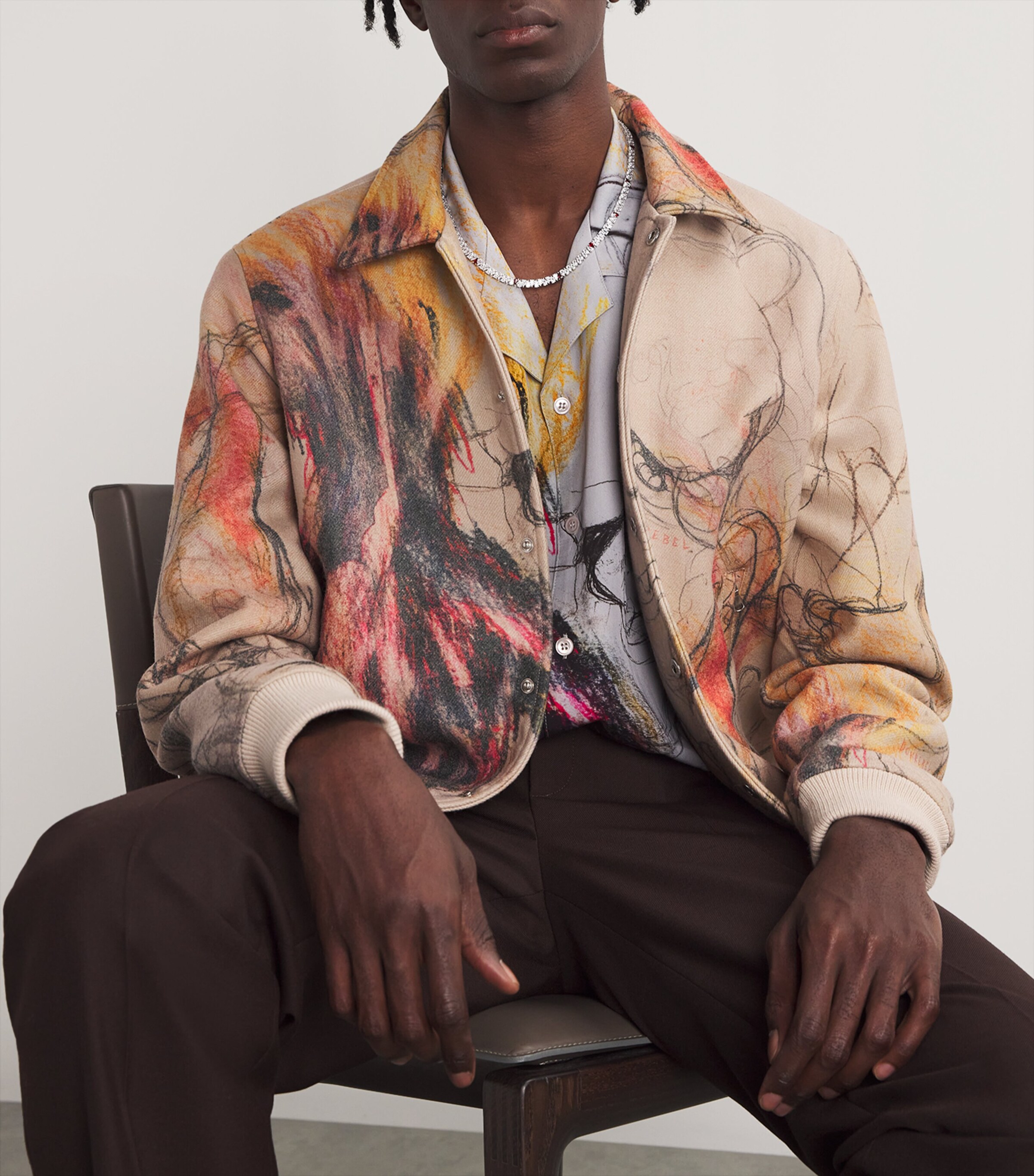 Sterling Silver Chain Necklace WHITE / BLOOD Image 4